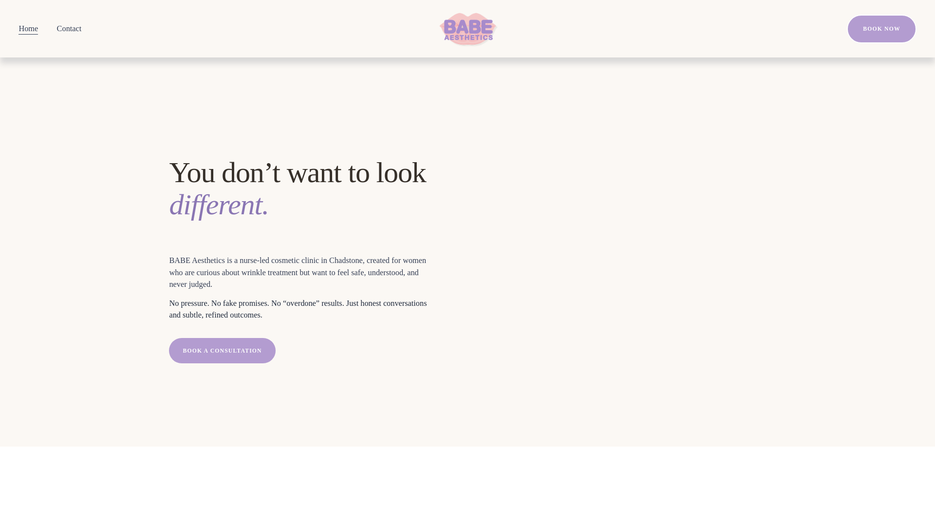 website screenshot of https://babeaesthetics.com.au