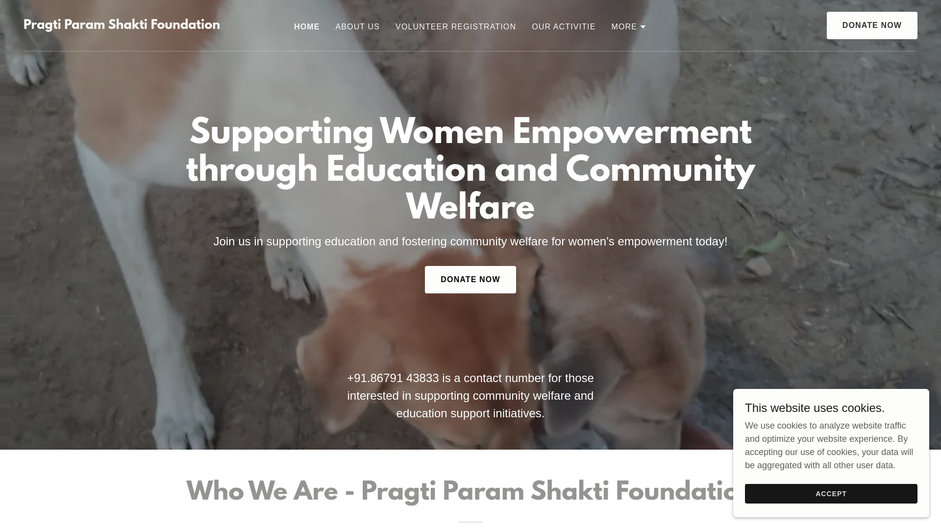 website screenshot of https://pragtiparamshaktifoundation.org/