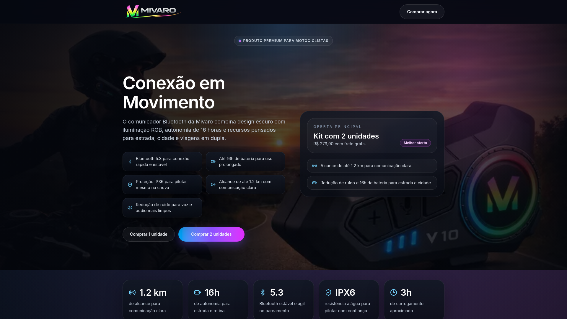 website screenshot of https://mivaro.com.br/