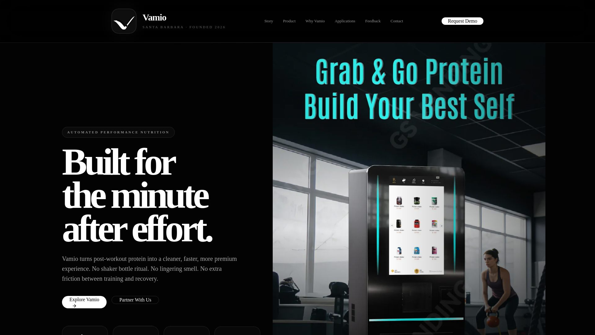 website screenshot of https://vamioproteinmachine.com/
