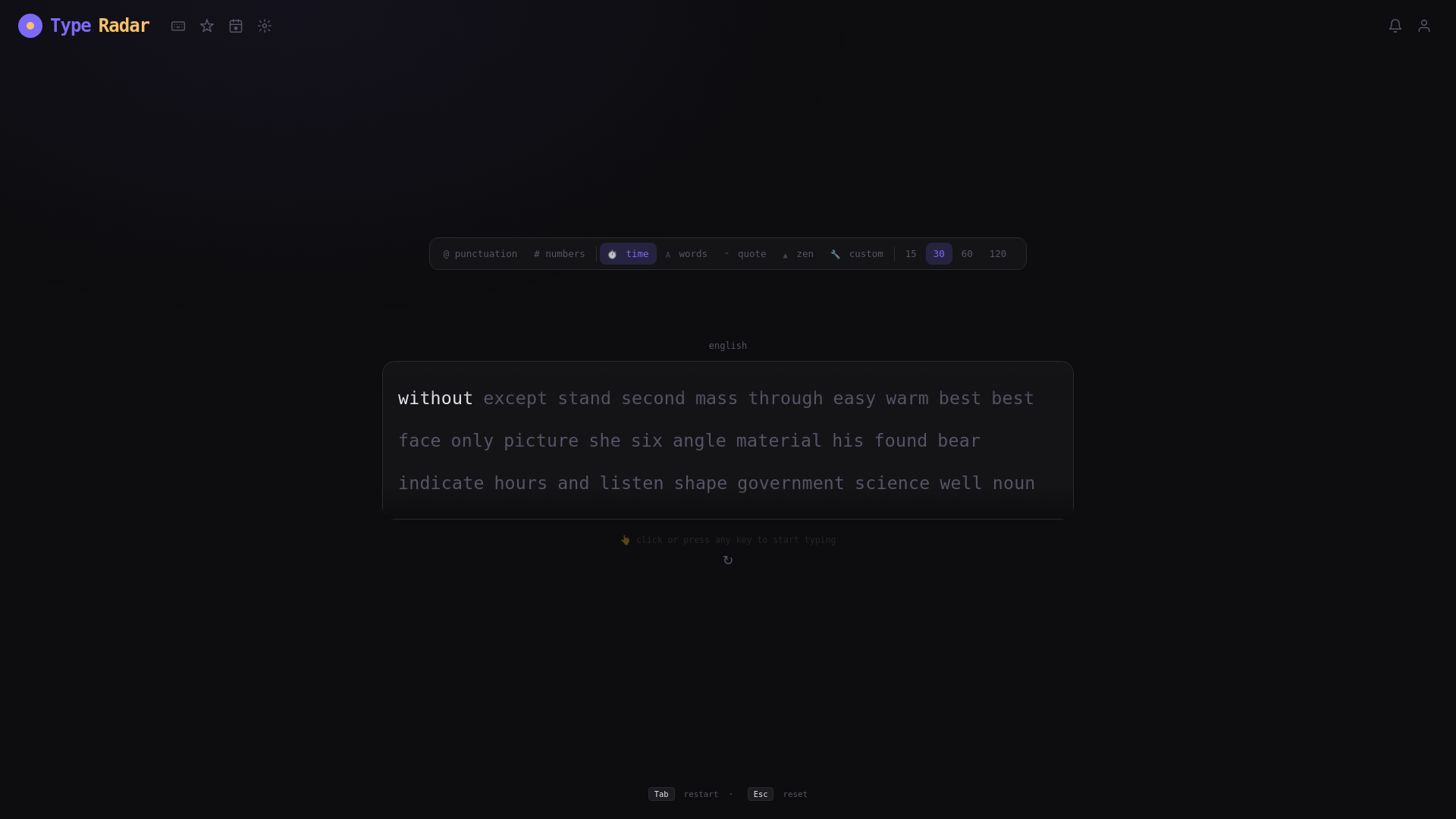 website screenshot of https://typeradar.com/