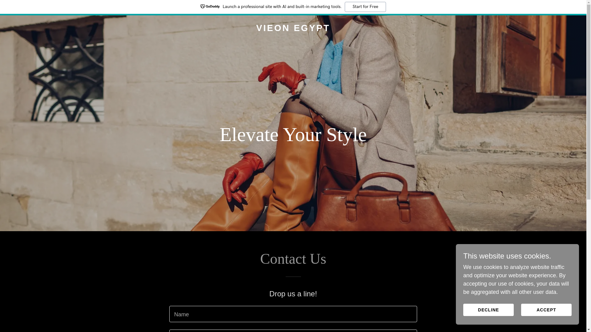 website screenshot of https://vieon.shop/
