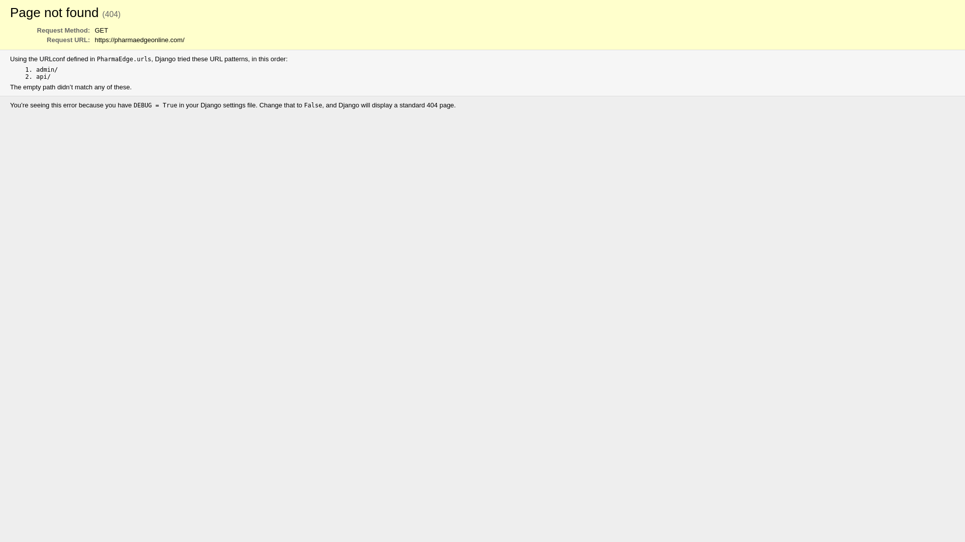 website screenshot of https://pharmaedgeonline.com/