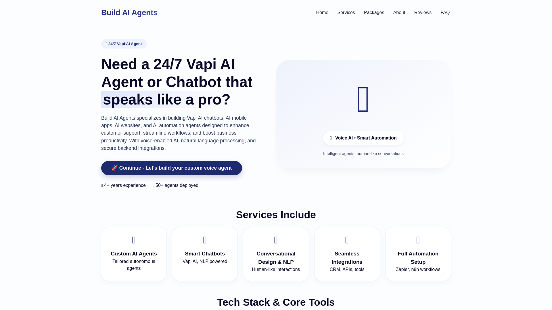 website screenshot of https://build-aiagents.net/