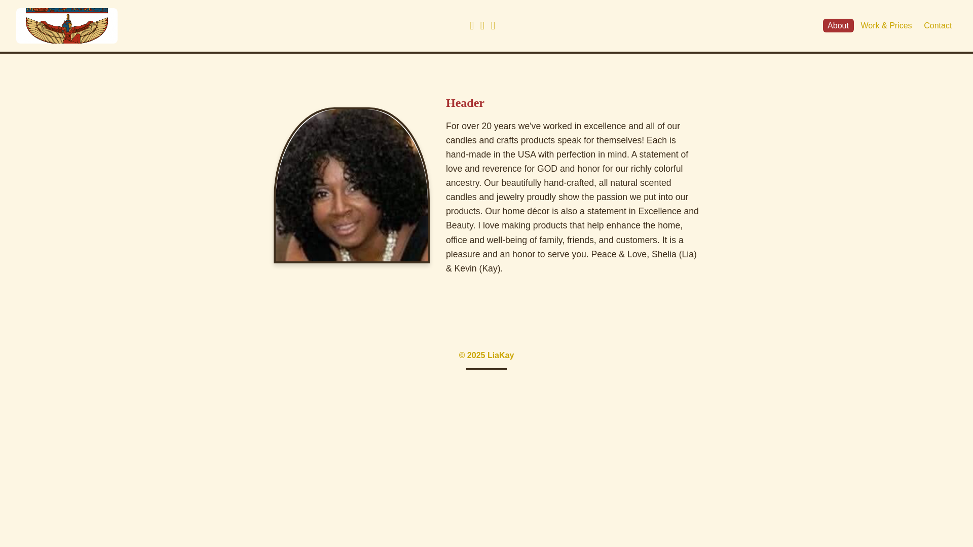 website screenshot of https://liakaydesigns.com/