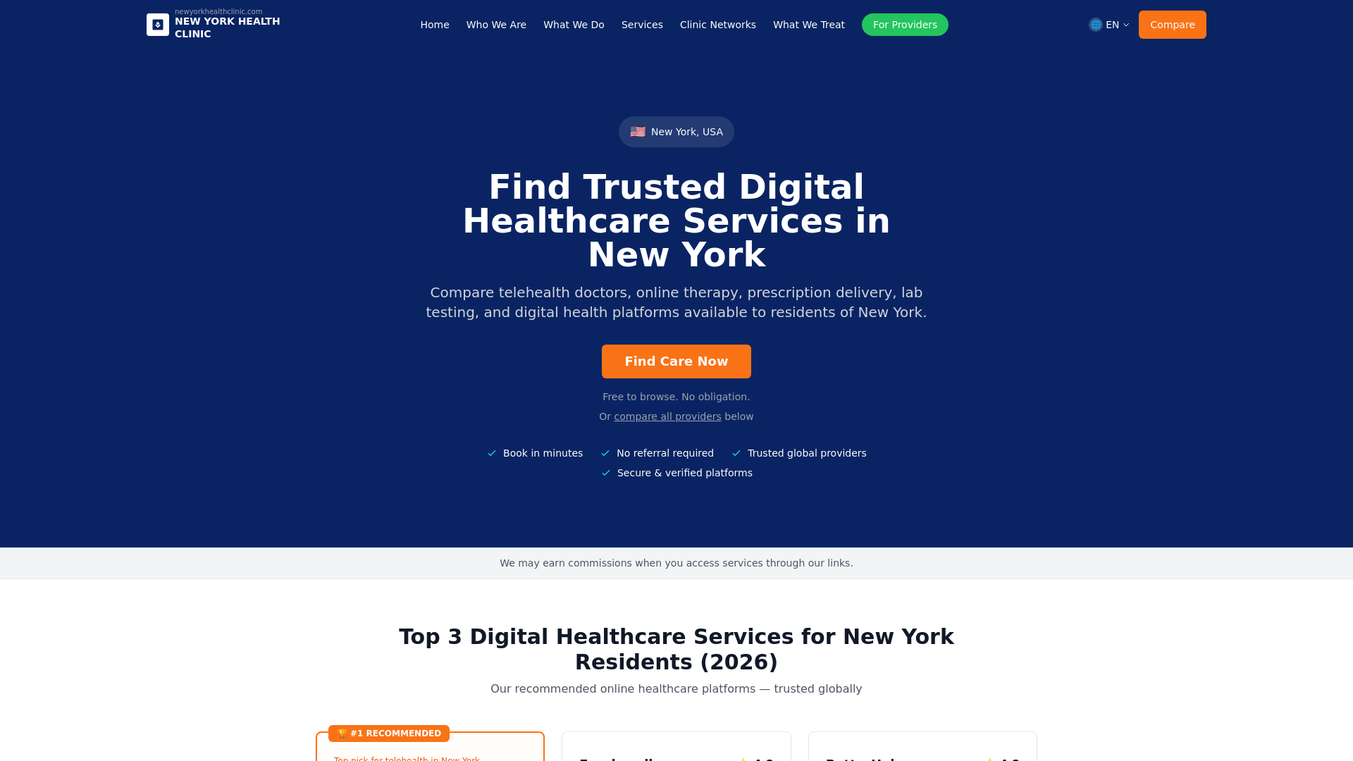 website screenshot of https://quebechealthclinic.com/