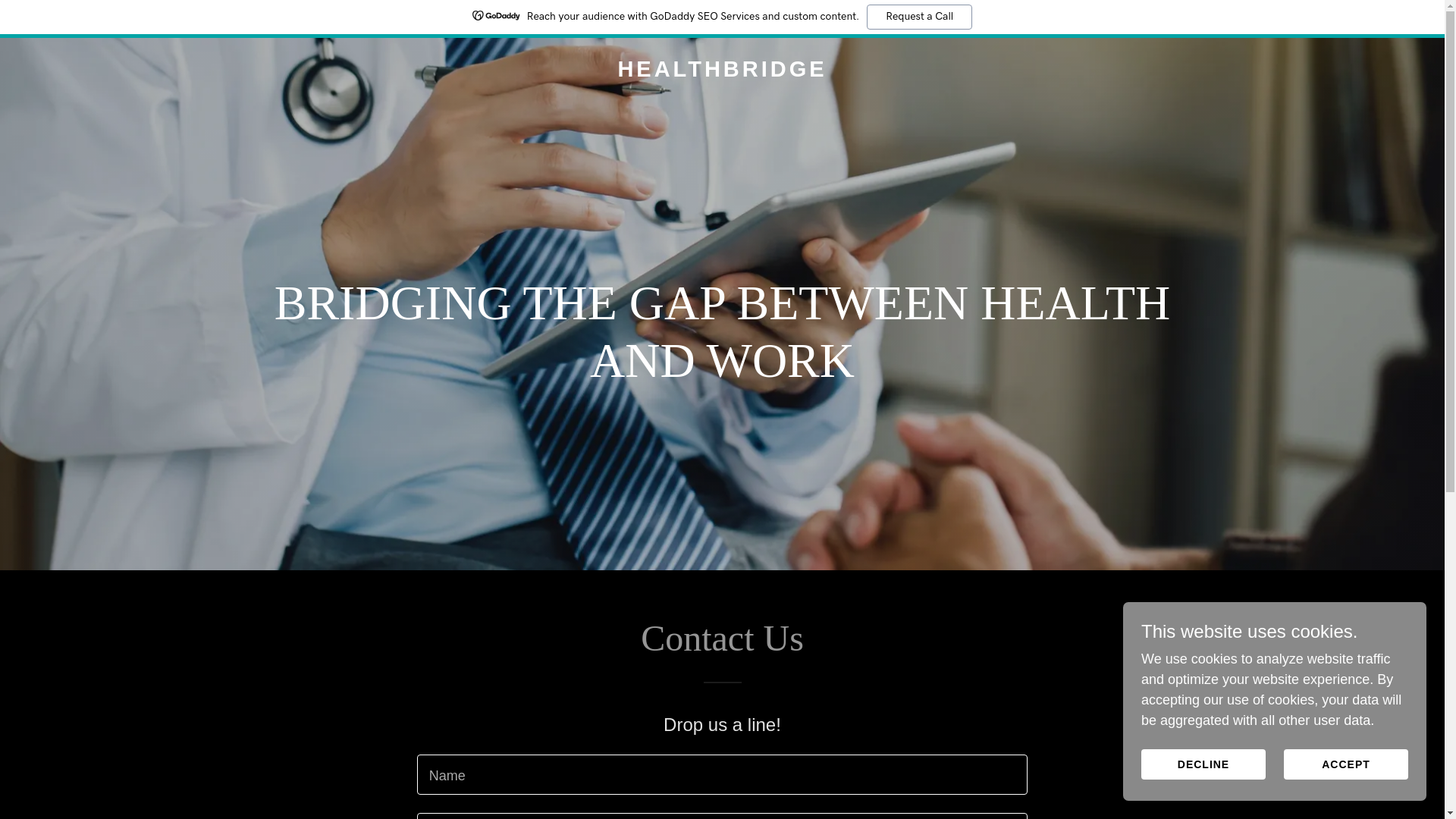 website screenshot of https://healthbridge.org.uk/