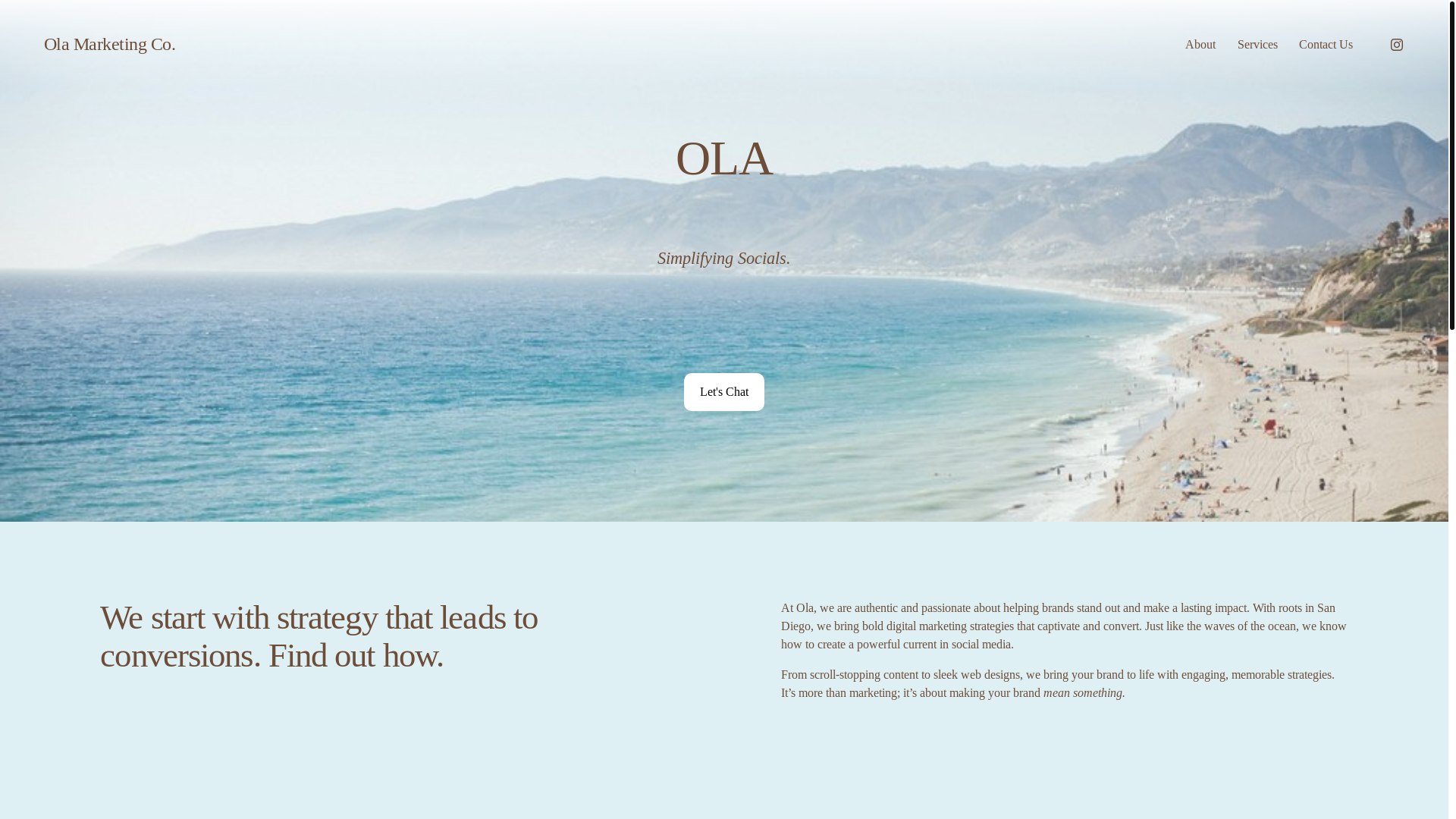 website screenshot of https://olamarketing.co/
