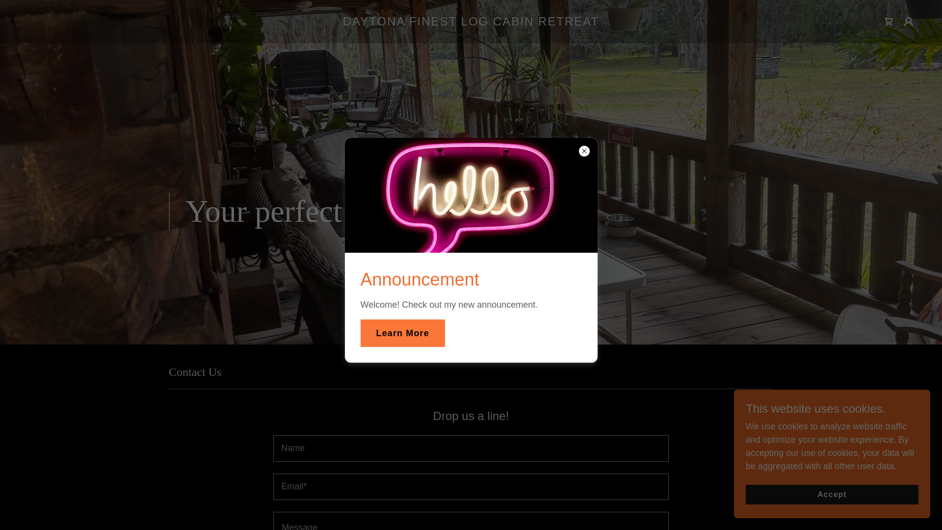 website screenshot of https://cabinretreatdaytona.com/