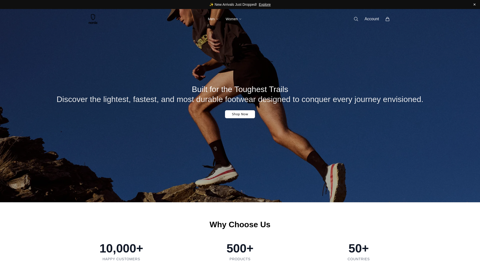 website screenshot of https://nordarunstore.shop/