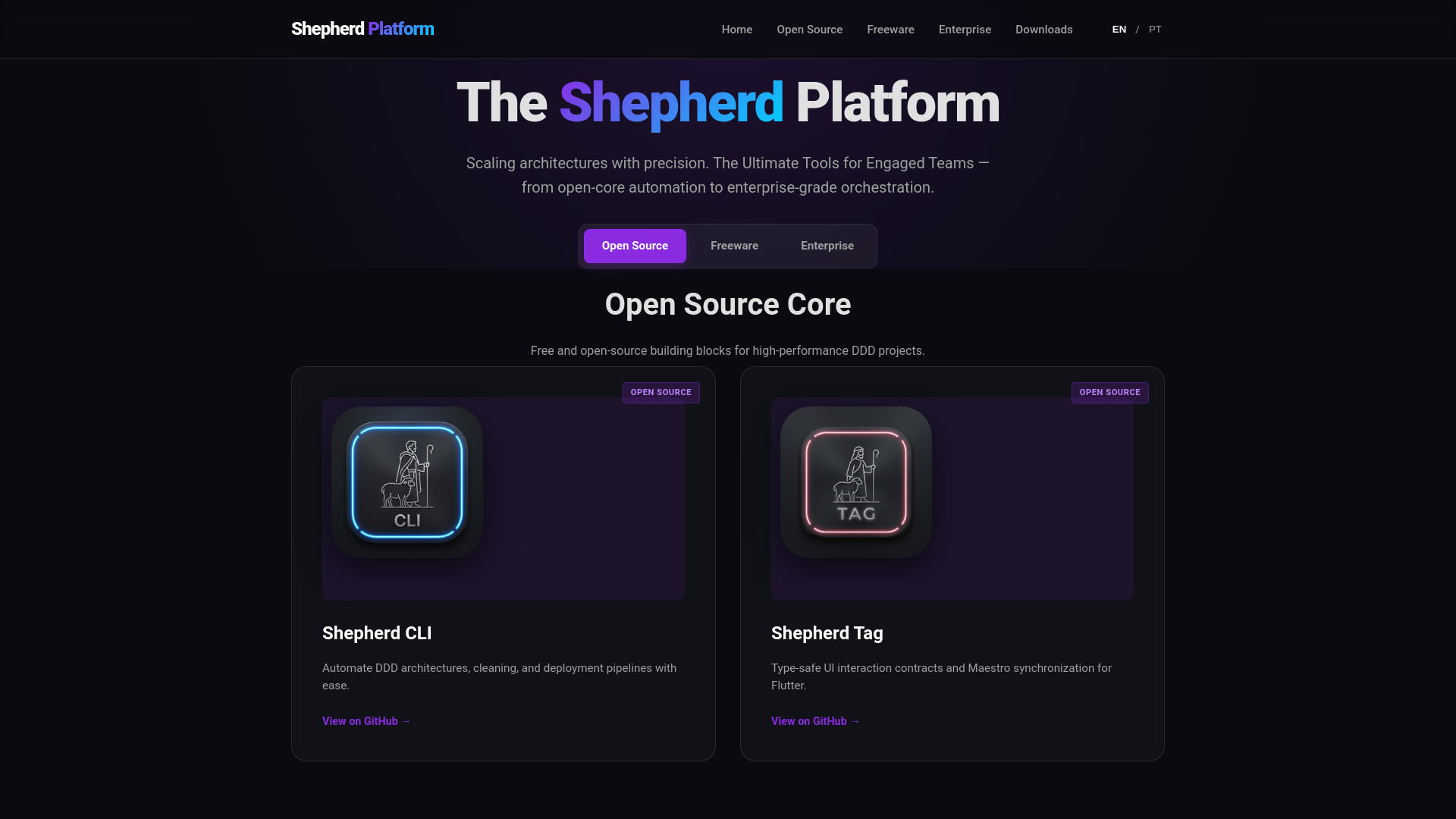 website screenshot of https://shepherdplatform.com/