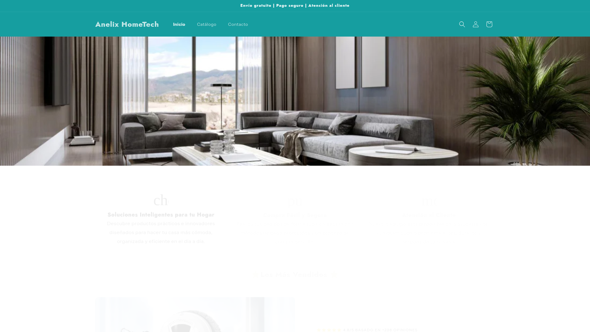 website screenshot of https://anelixhometech.com