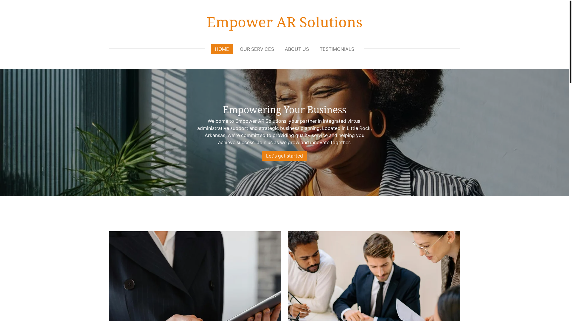 website screenshot of https://empower-ar-solutions.com/