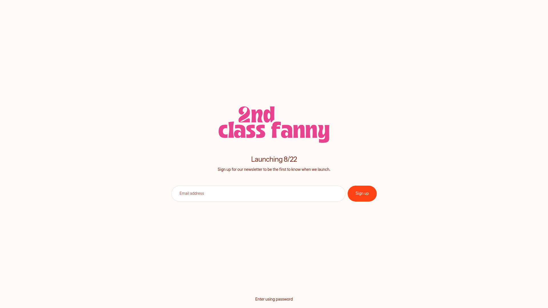 website screenshot of https://2ndclassfanny.com/
