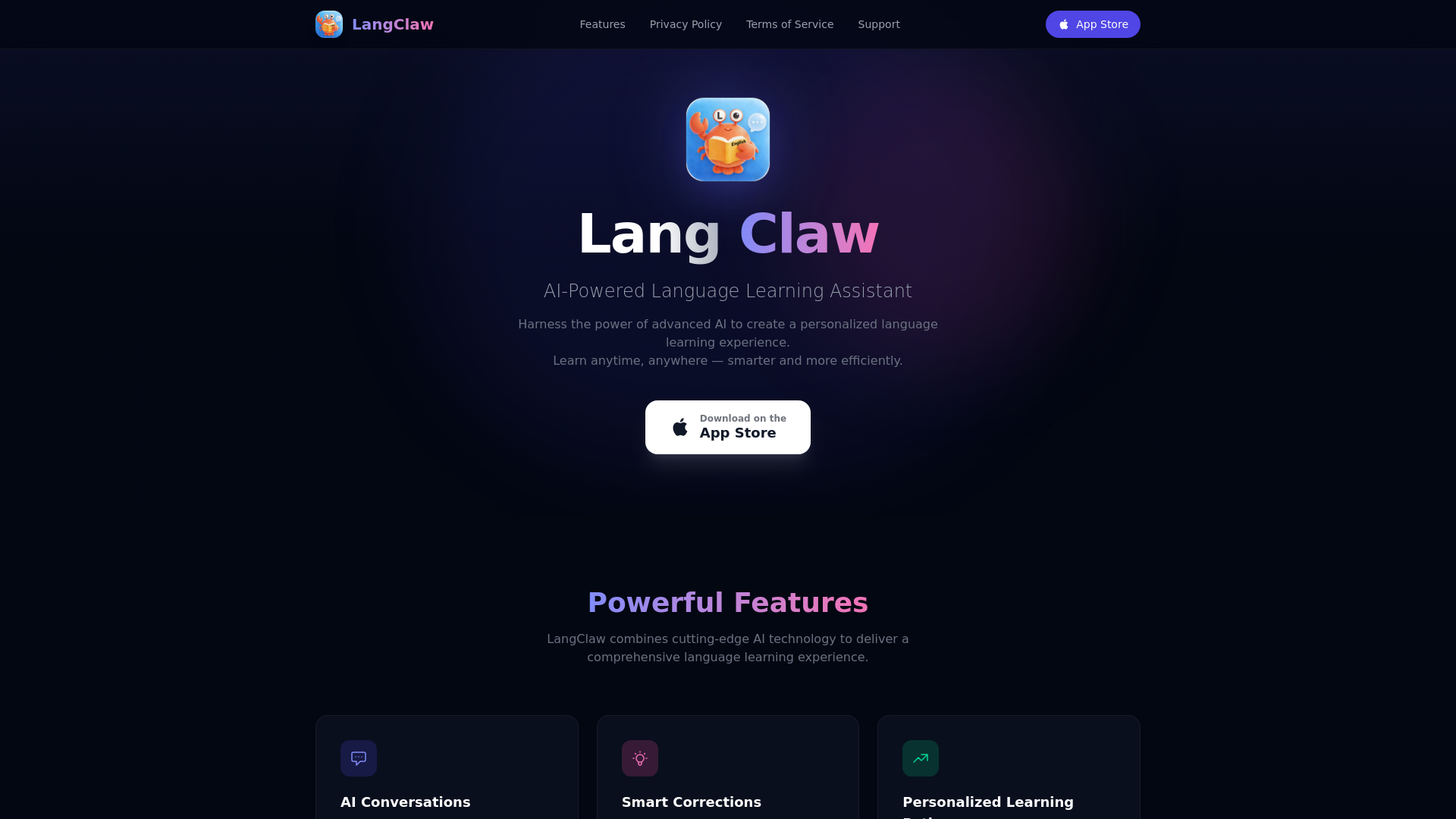 website screenshot of https://langclaw.pages.dev/
