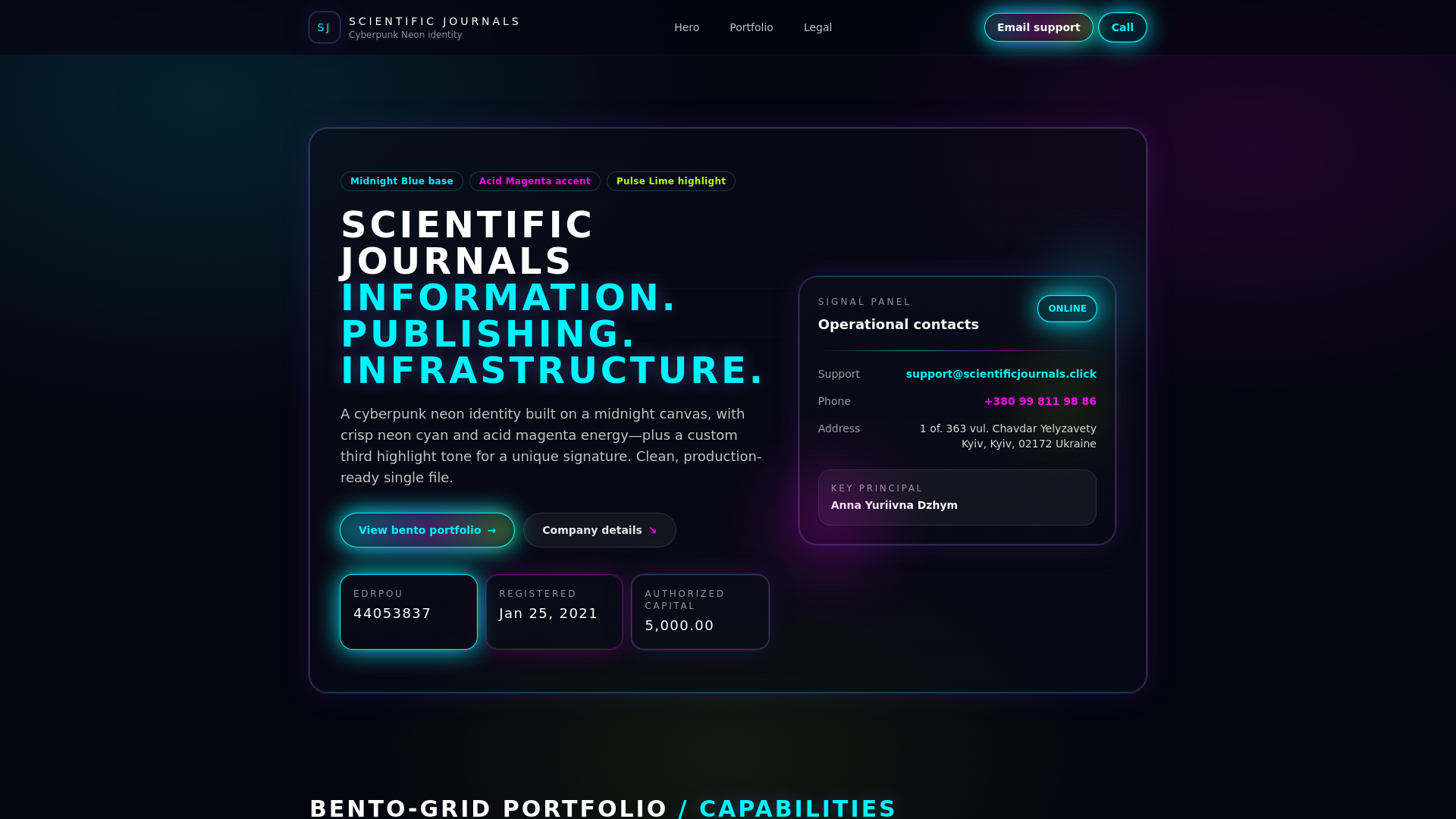 website screenshot of https://scientificjournals.click/