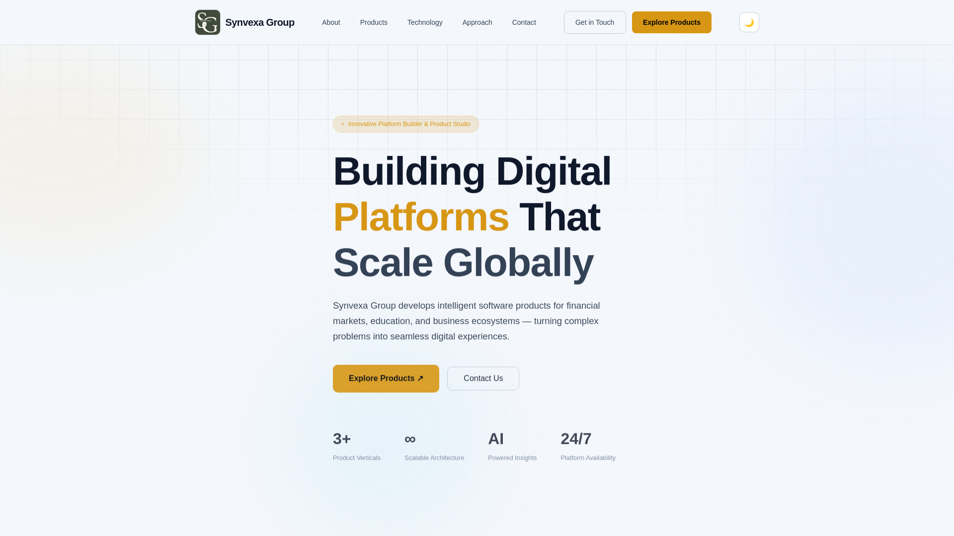 website screenshot of https://synvexagroup.com/