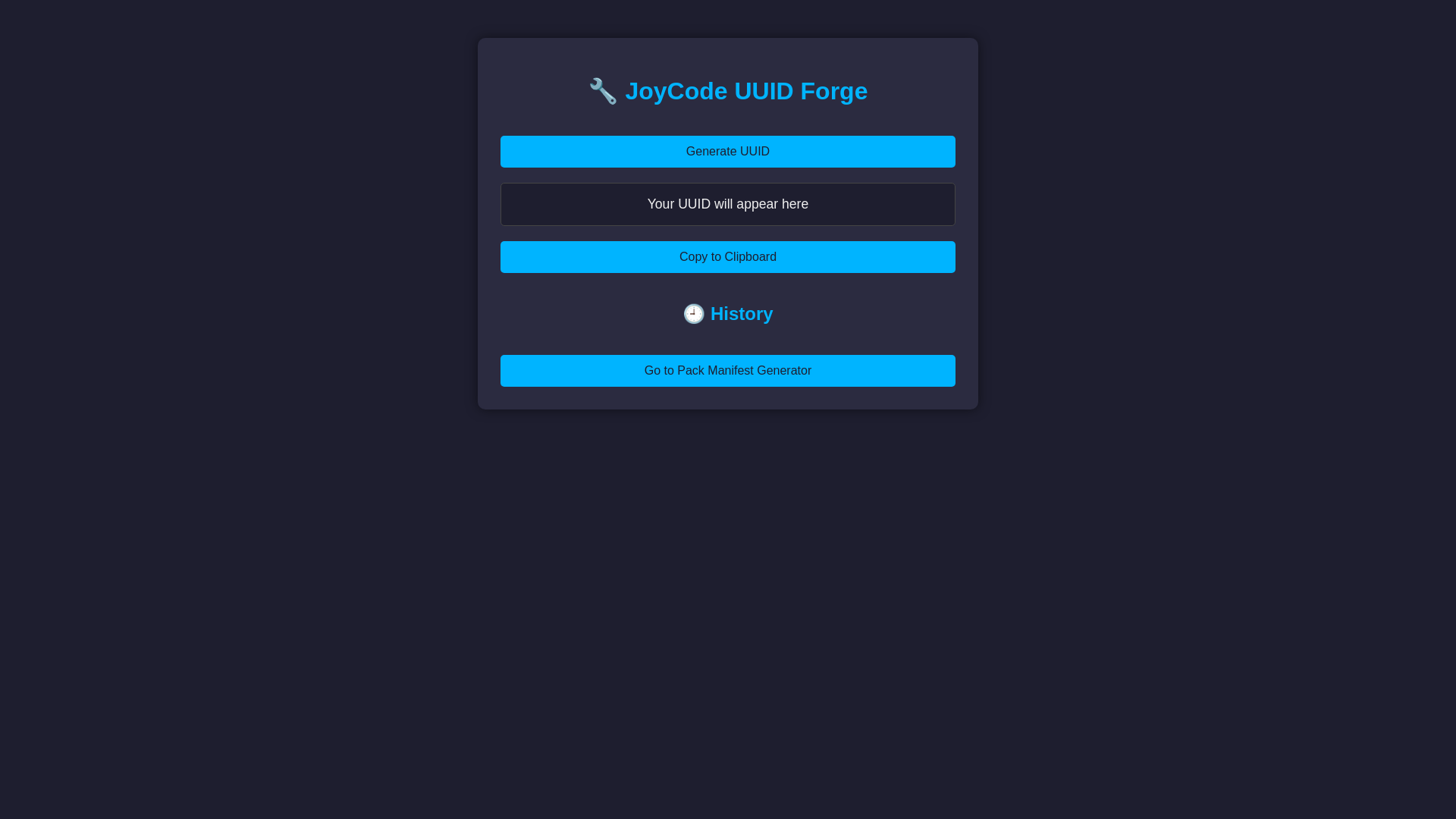 website screenshot of https://uuidforge.pages.dev/