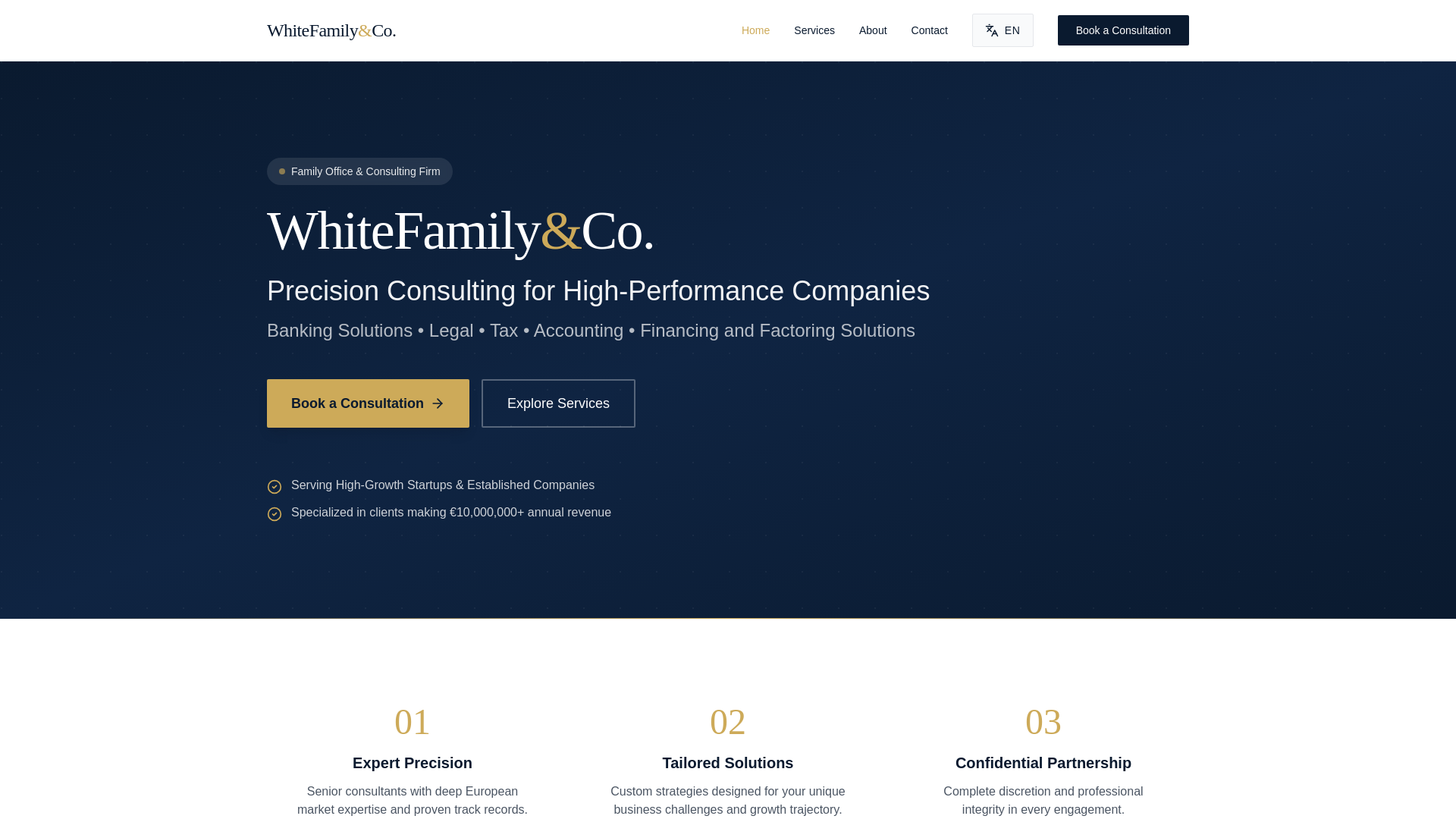 website screenshot of https://bizwhitefamily.co/