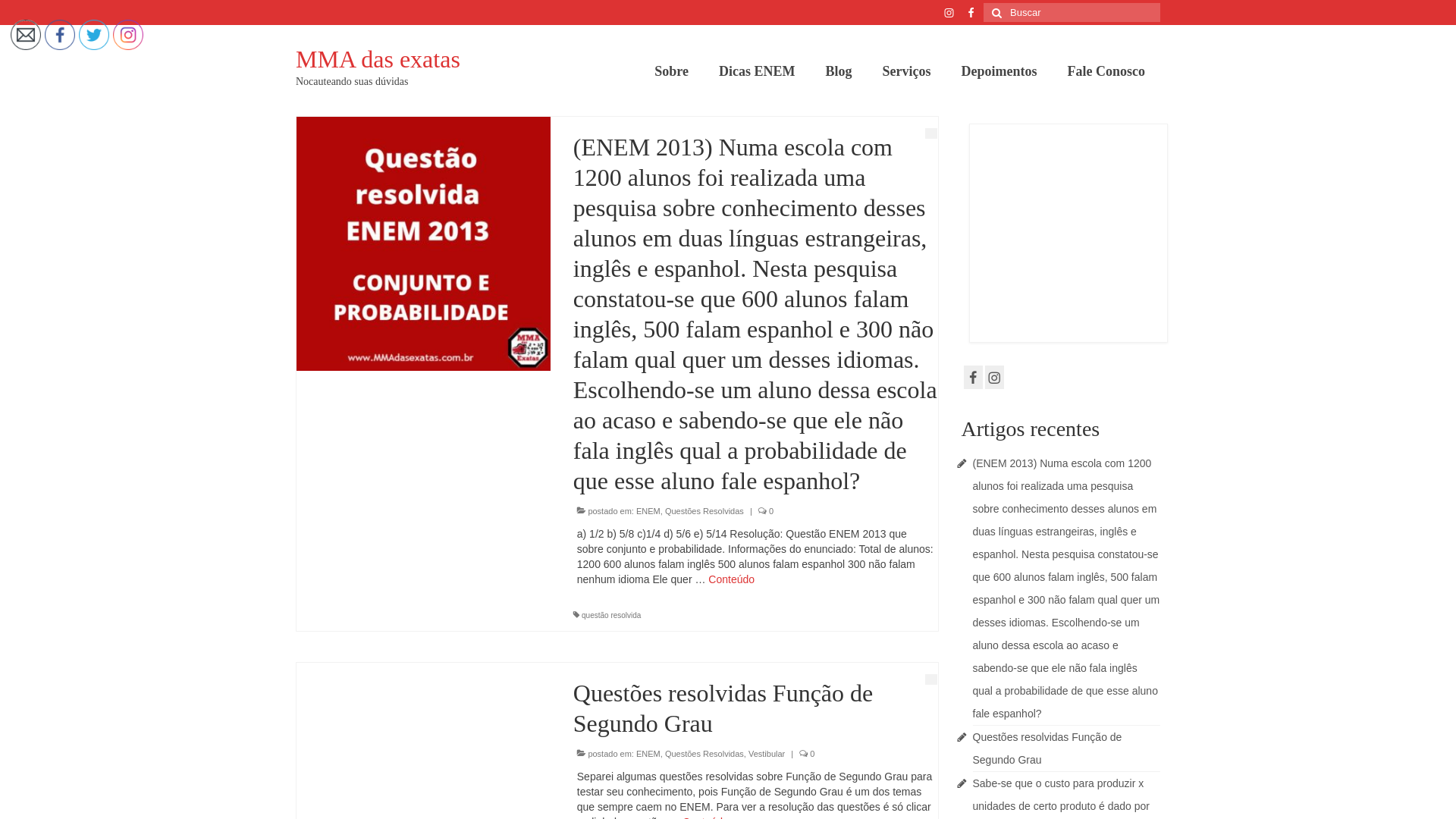 website screenshot of https://mmadasexatas.com.br