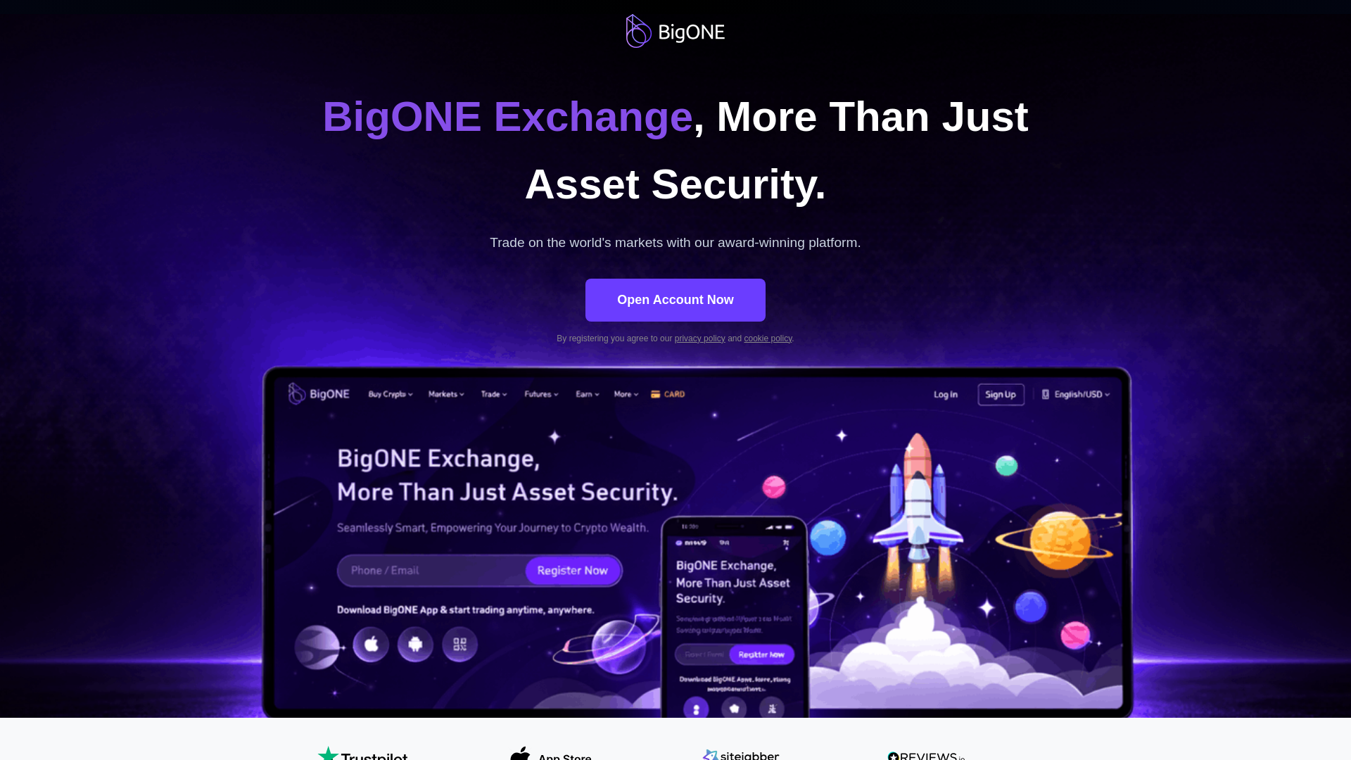 website screenshot of https://big-one.site