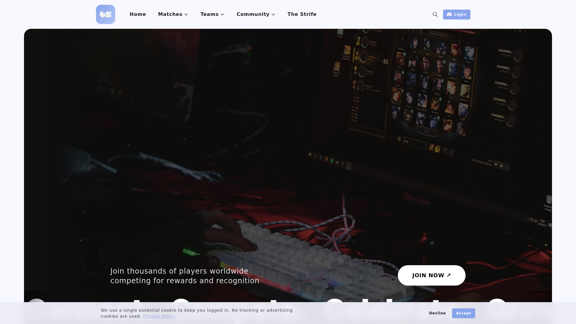 website screenshot of https://strifers.com