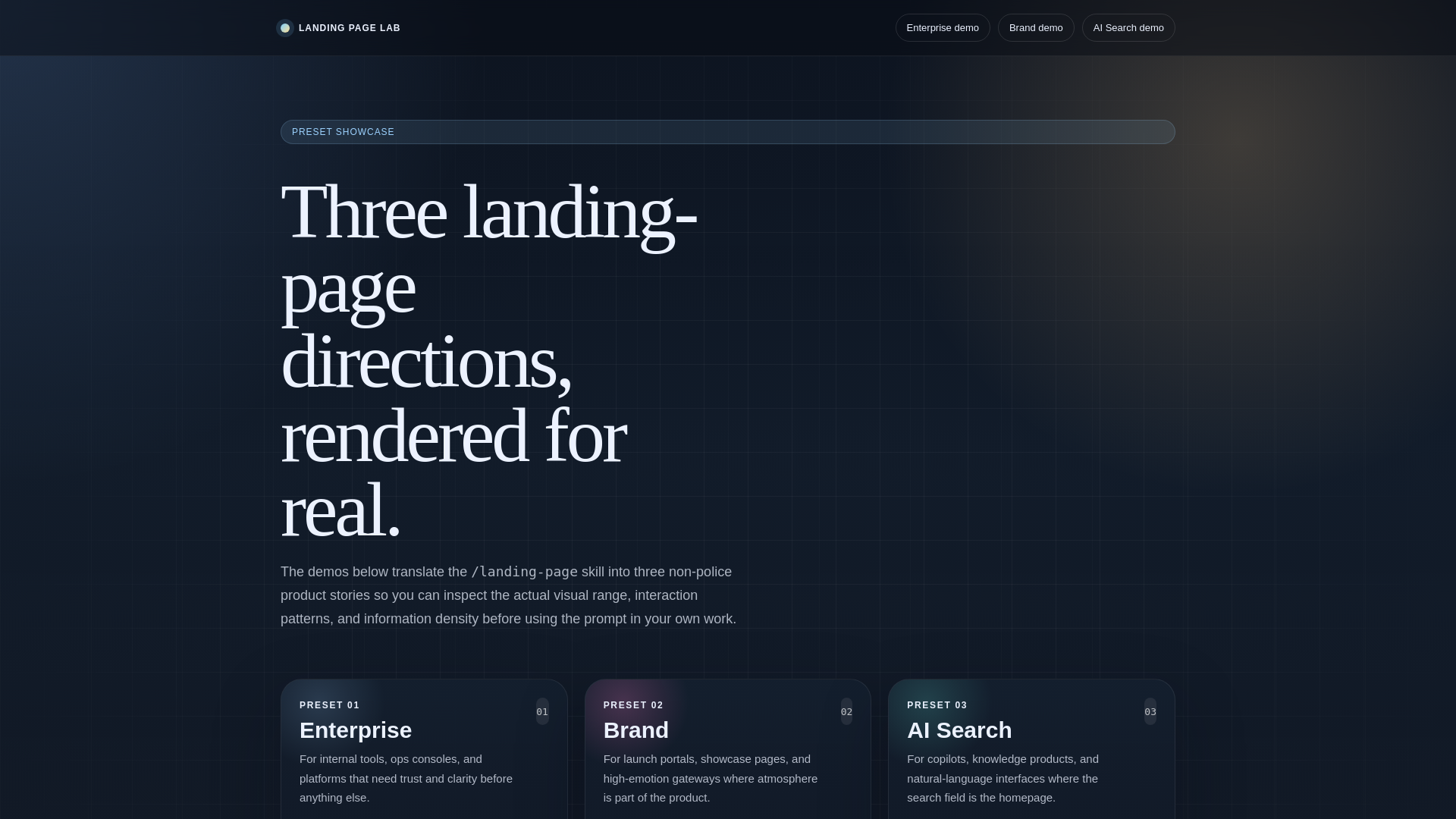 website screenshot of https://landing-page-demo-djg.pages.dev/