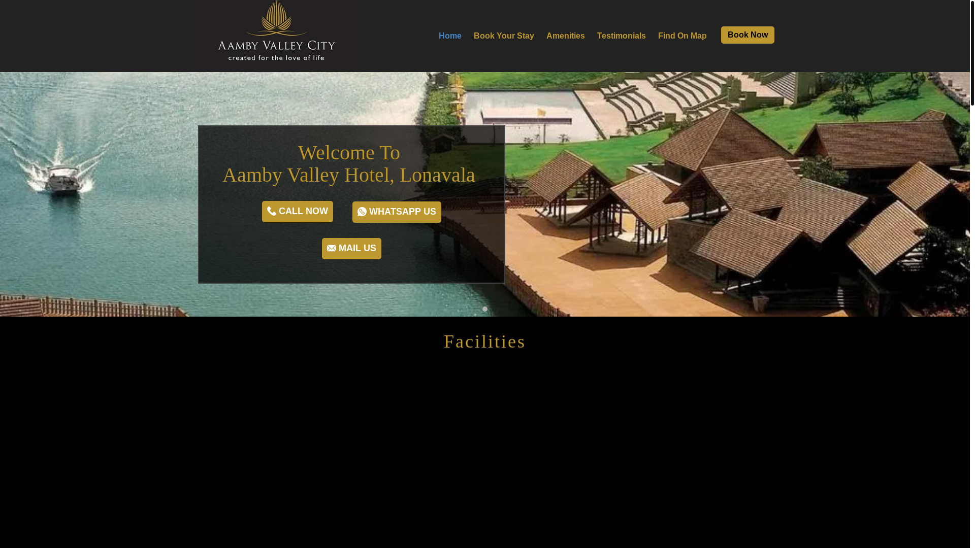 website screenshot of https://aambyvalleycityresortt.com/