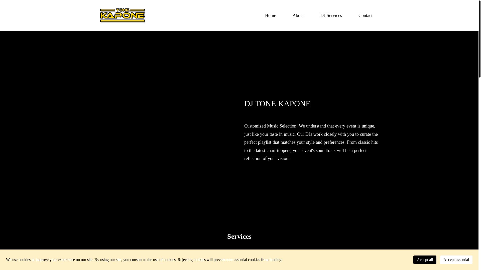 website screenshot of https://djtonekapone.vip/