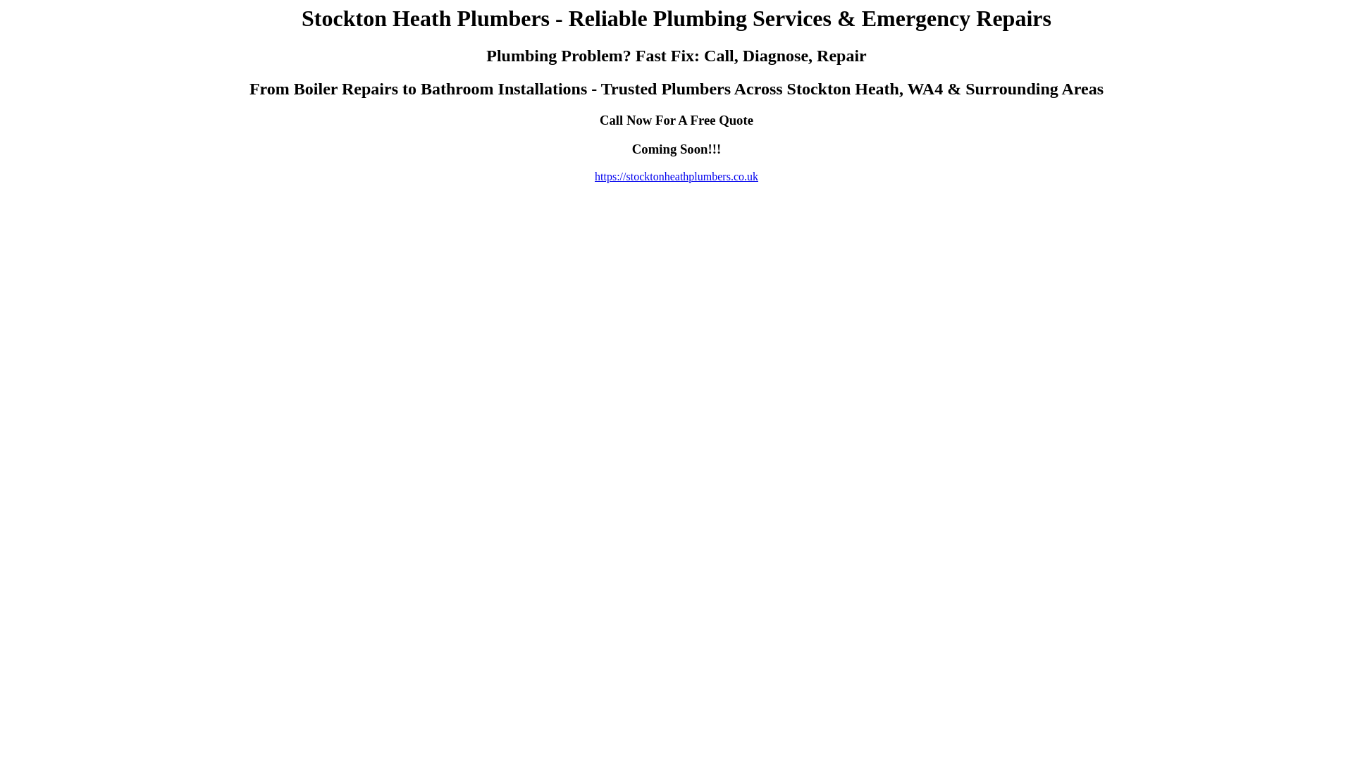 website screenshot of https://stocktonheathplumbers.co.uk