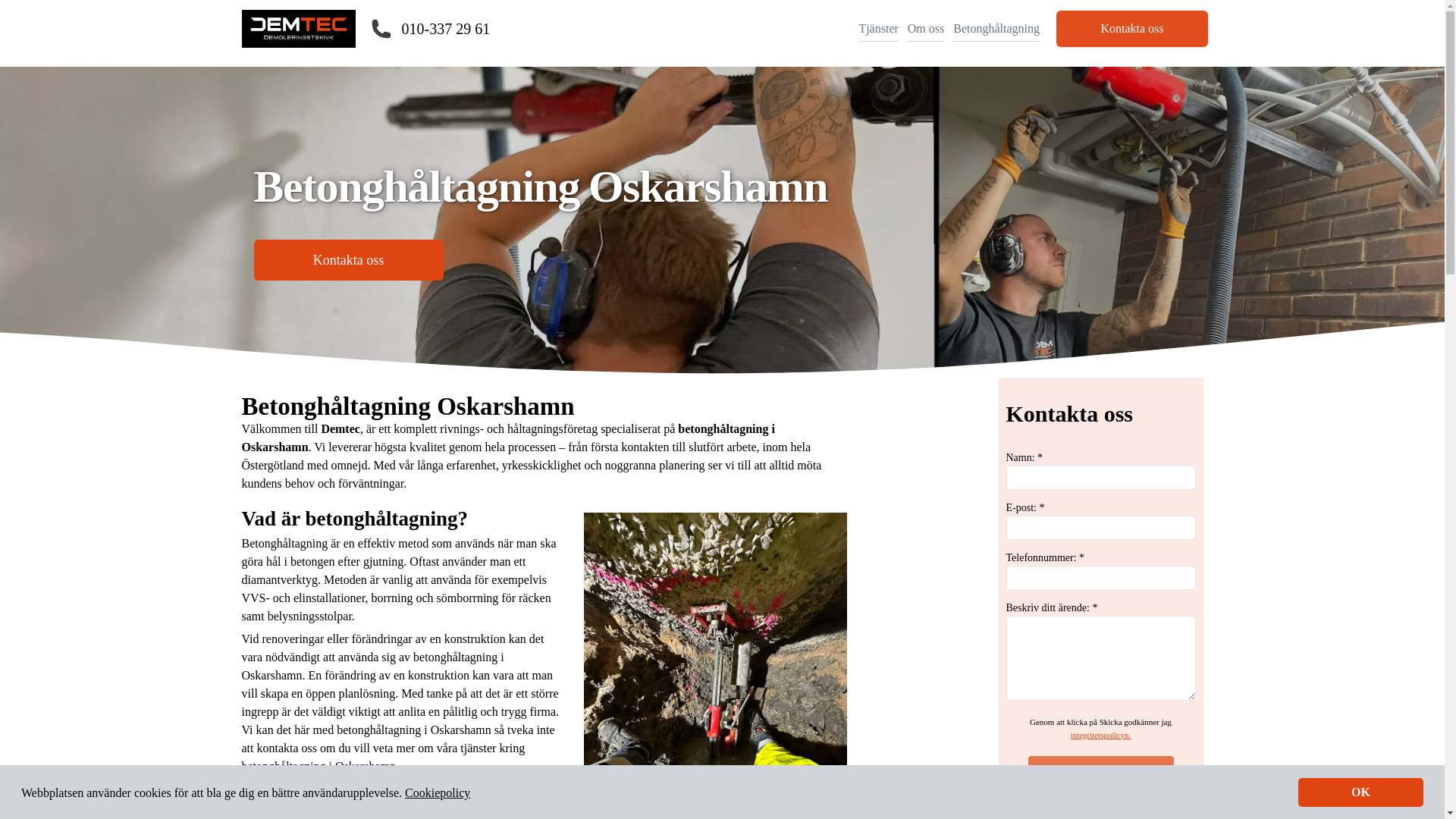 website screenshot of https://betonghaltagningoskarshamn.se/