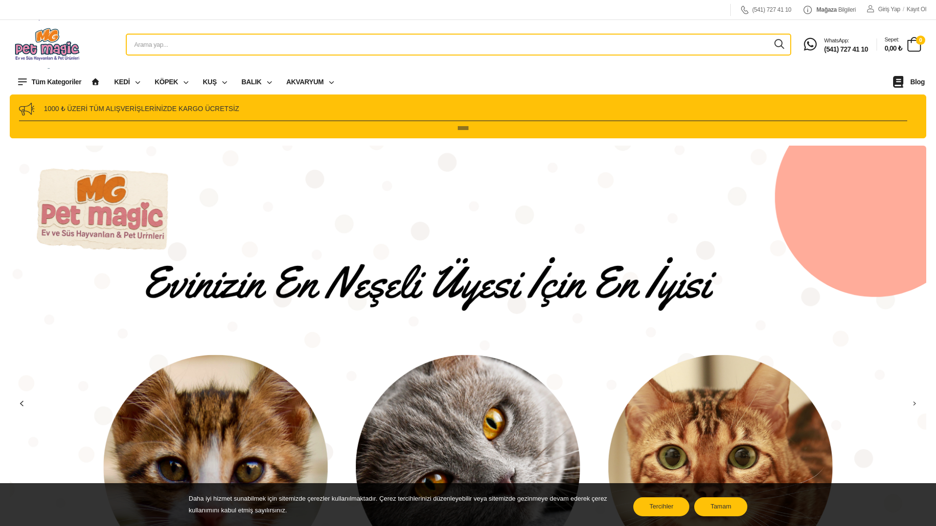 website screenshot of https://mgpetmagic.com.tr