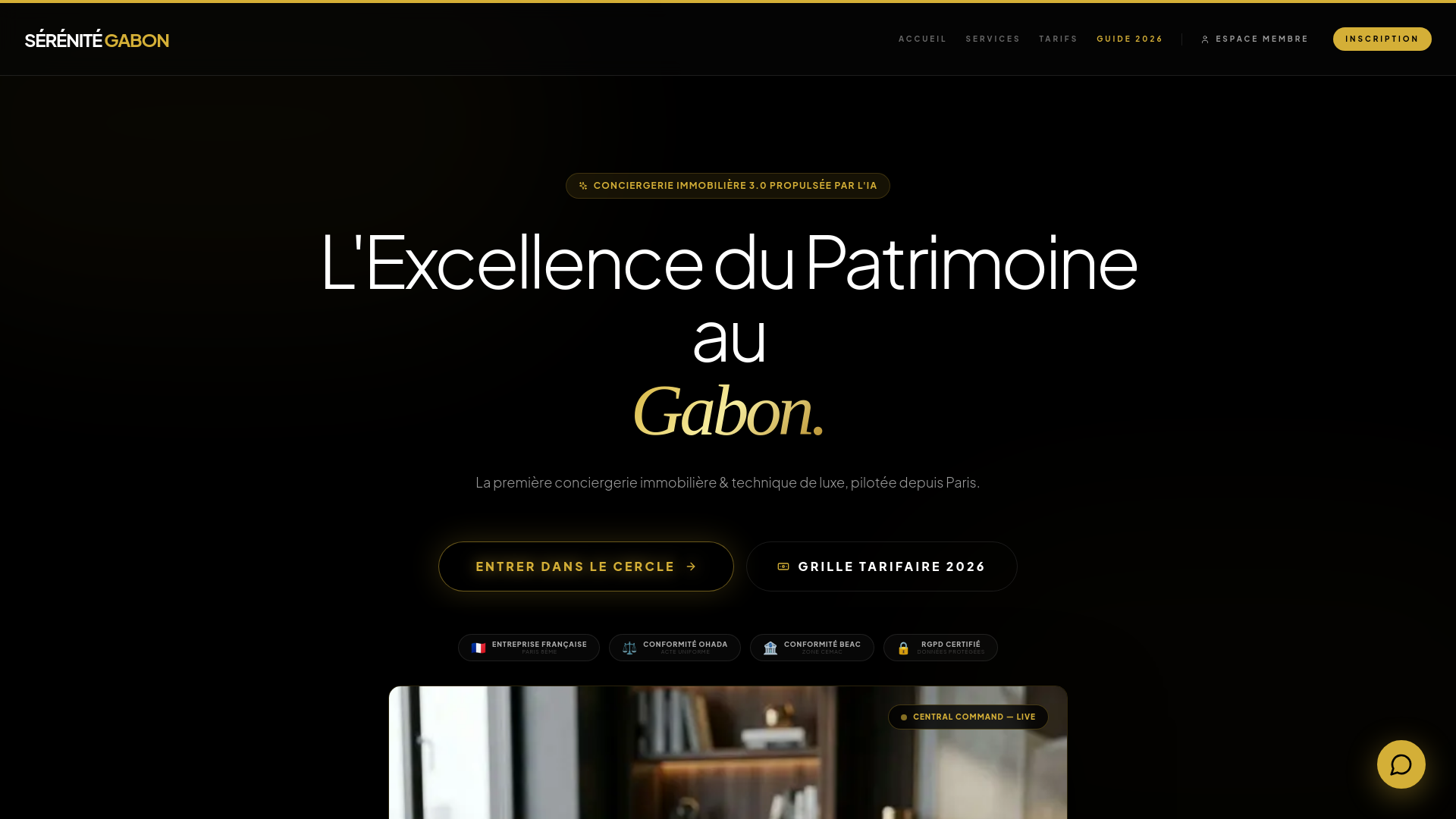website screenshot of https://serenite-gabon.com