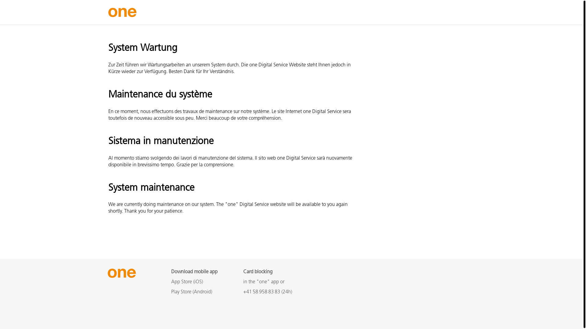website screenshot of https://one-digitalservice.ch/