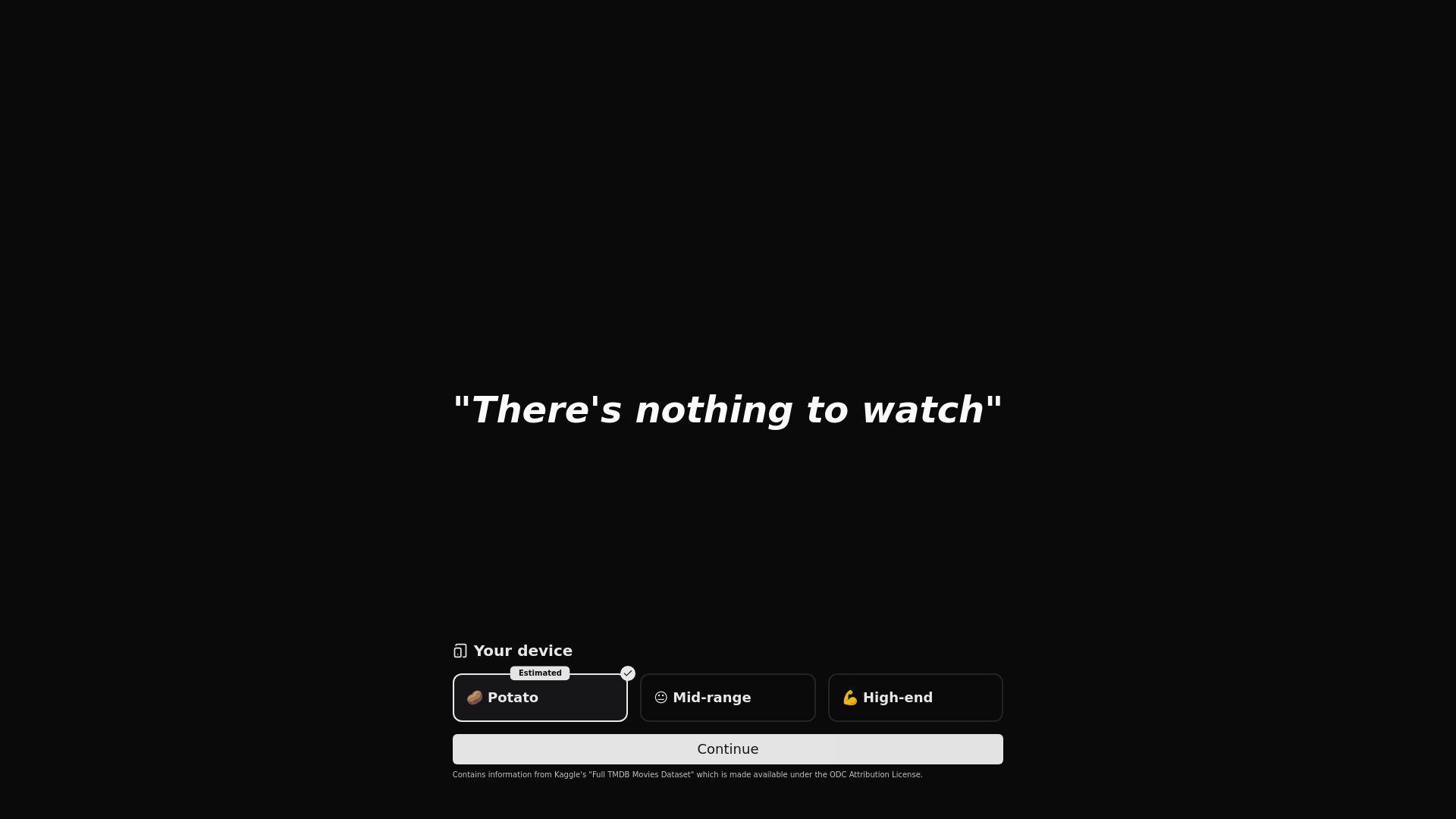 website screenshot of https://nothing-to-watch.pages.dev/