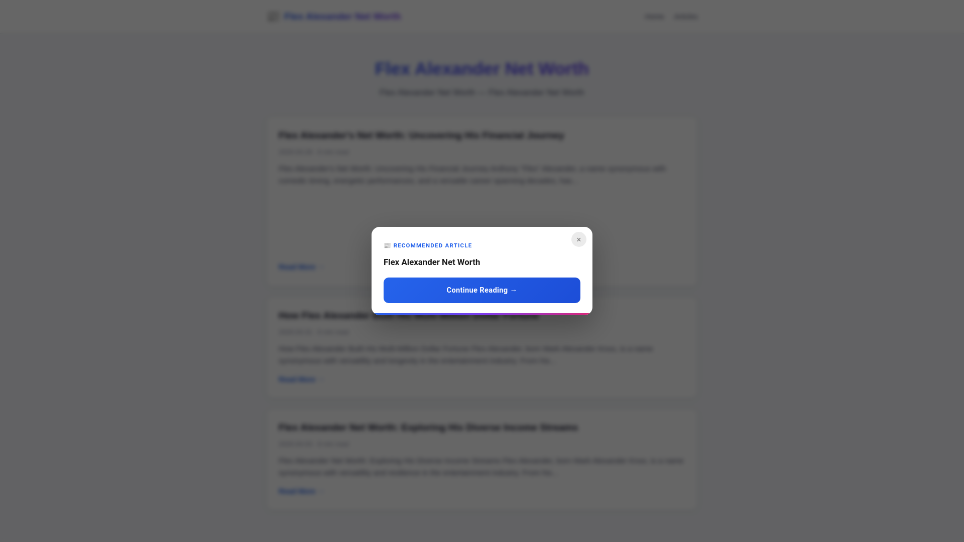 website screenshot of https://flex-alexander-net-worth.pages.dev/