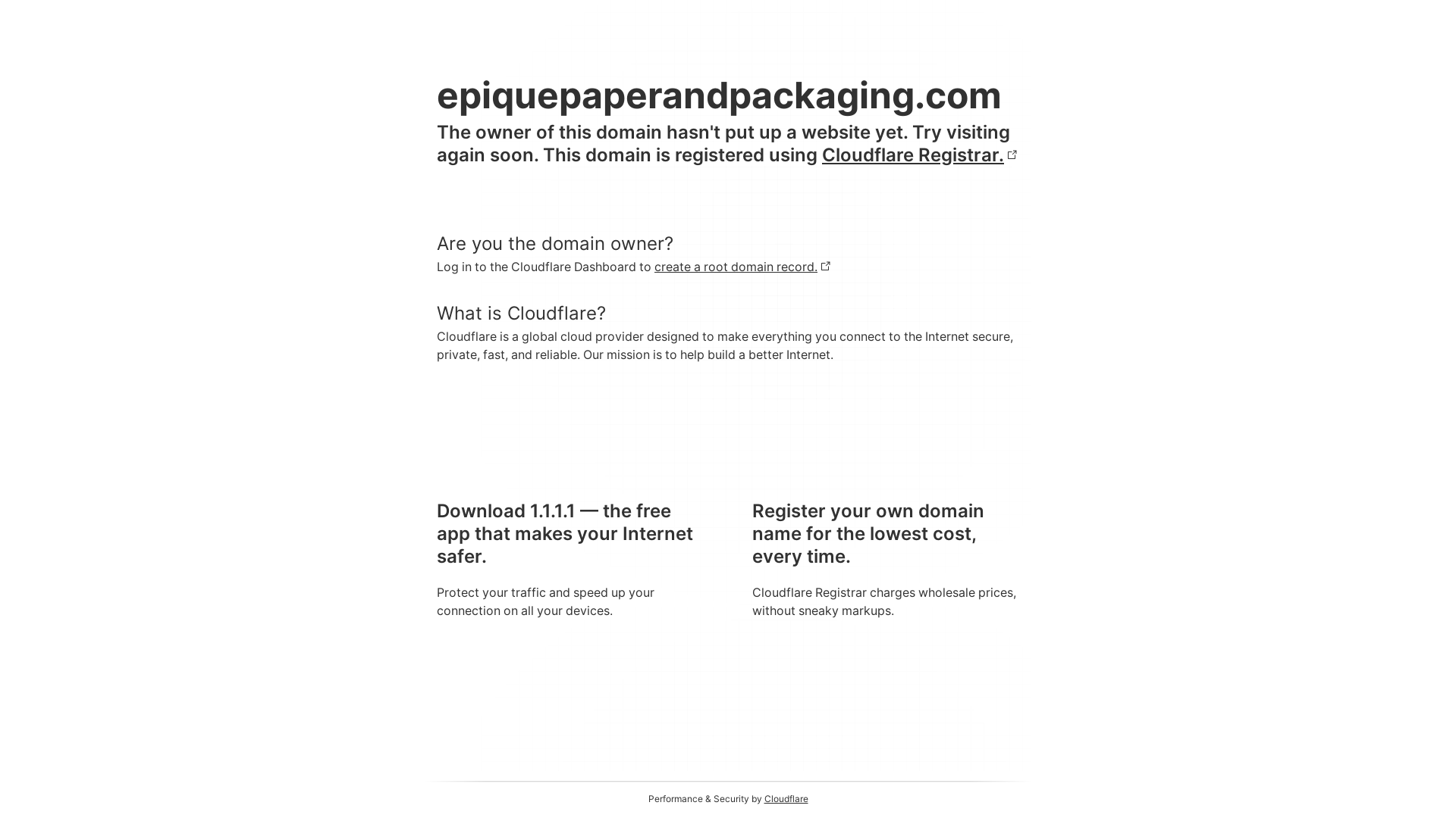 website screenshot of https://epiquepaperandpackaging.com/