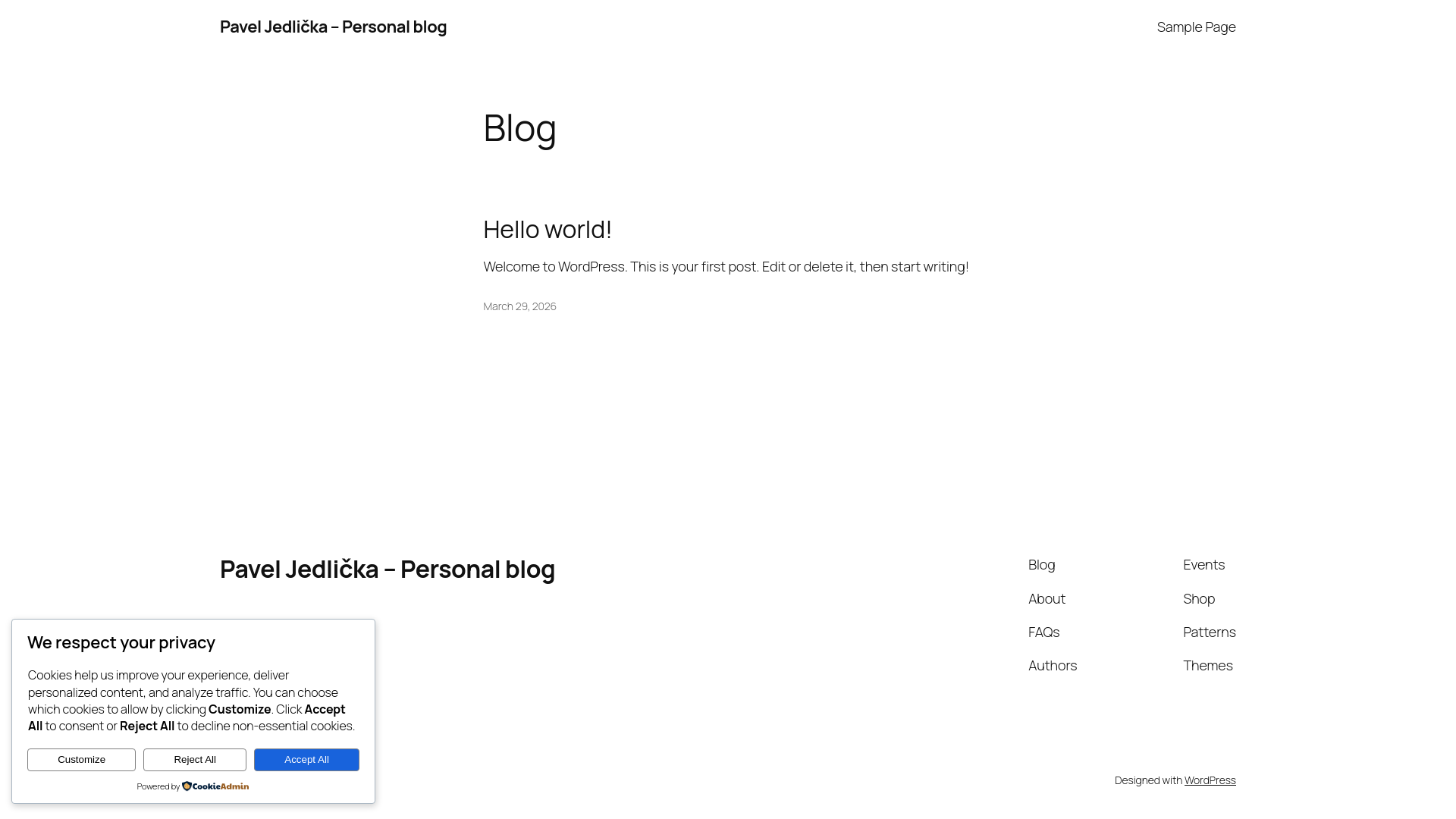 website screenshot of https://jedlickapavel.com/