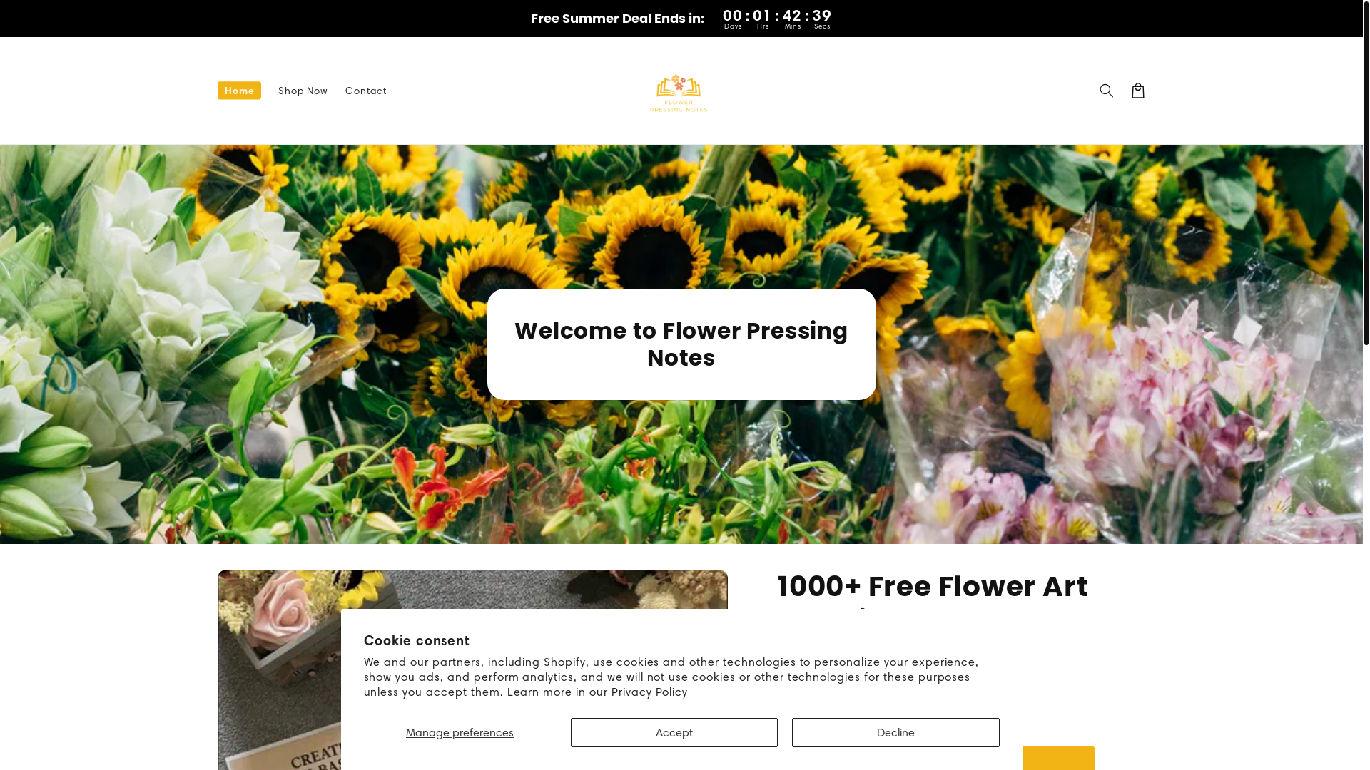 website screenshot of https://learn-flowerart.com/