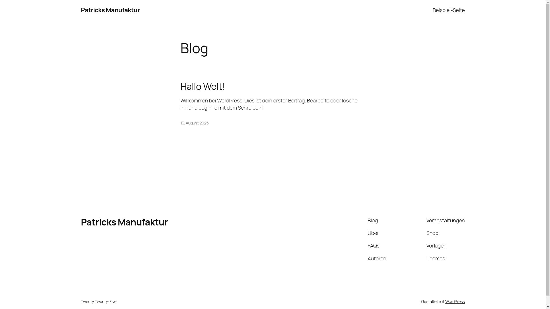 website screenshot of https://patricks-manufaktur.de/