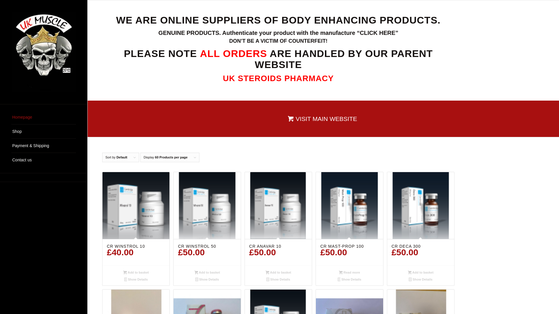 website screenshot of https://cambridgeresearchsteroidsforsale.com