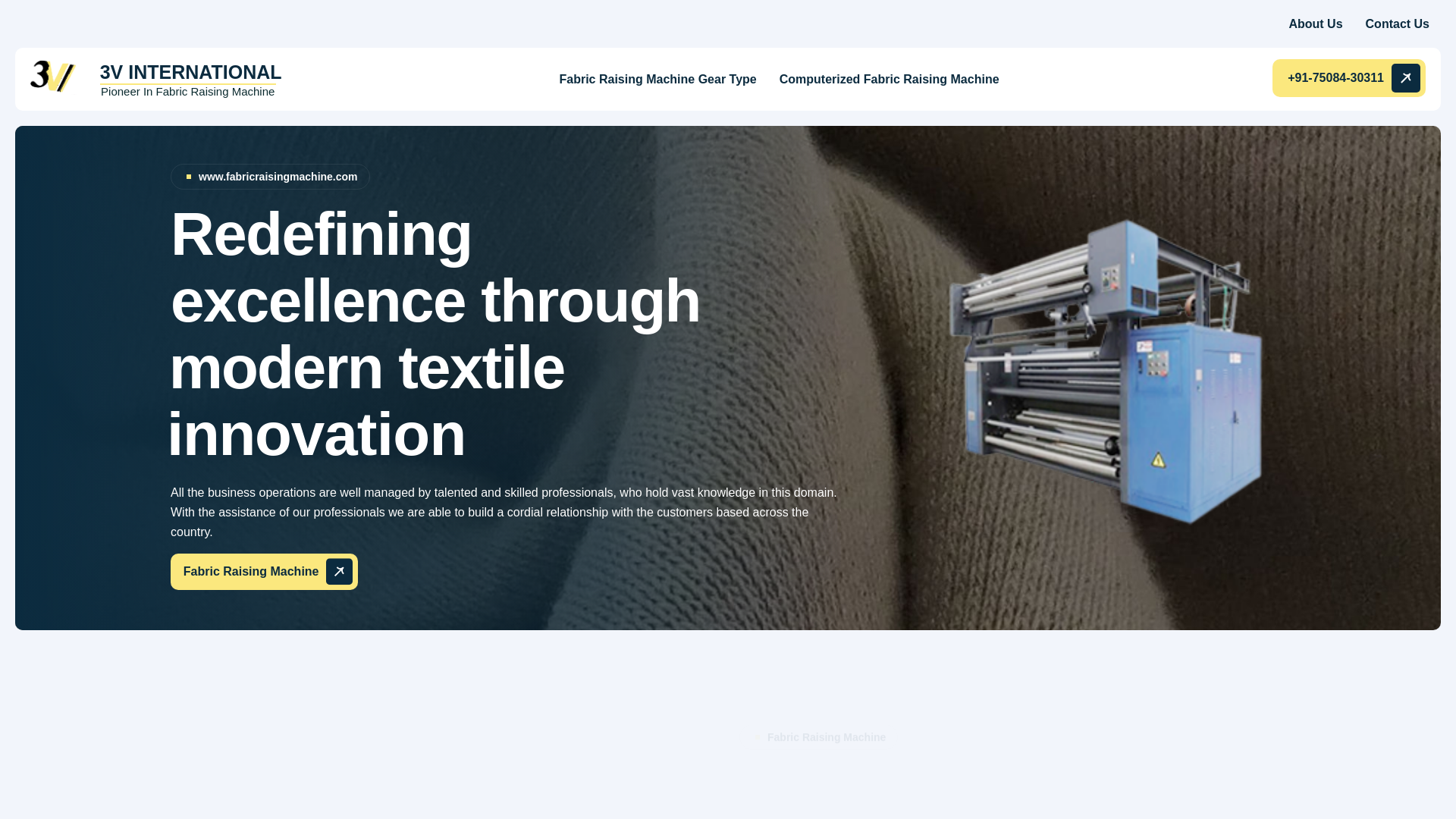 website screenshot of https://fabricraisingmachine.com/