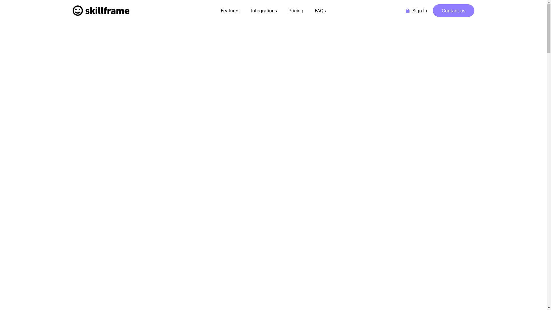 website screenshot of https://teamskillframe.com/