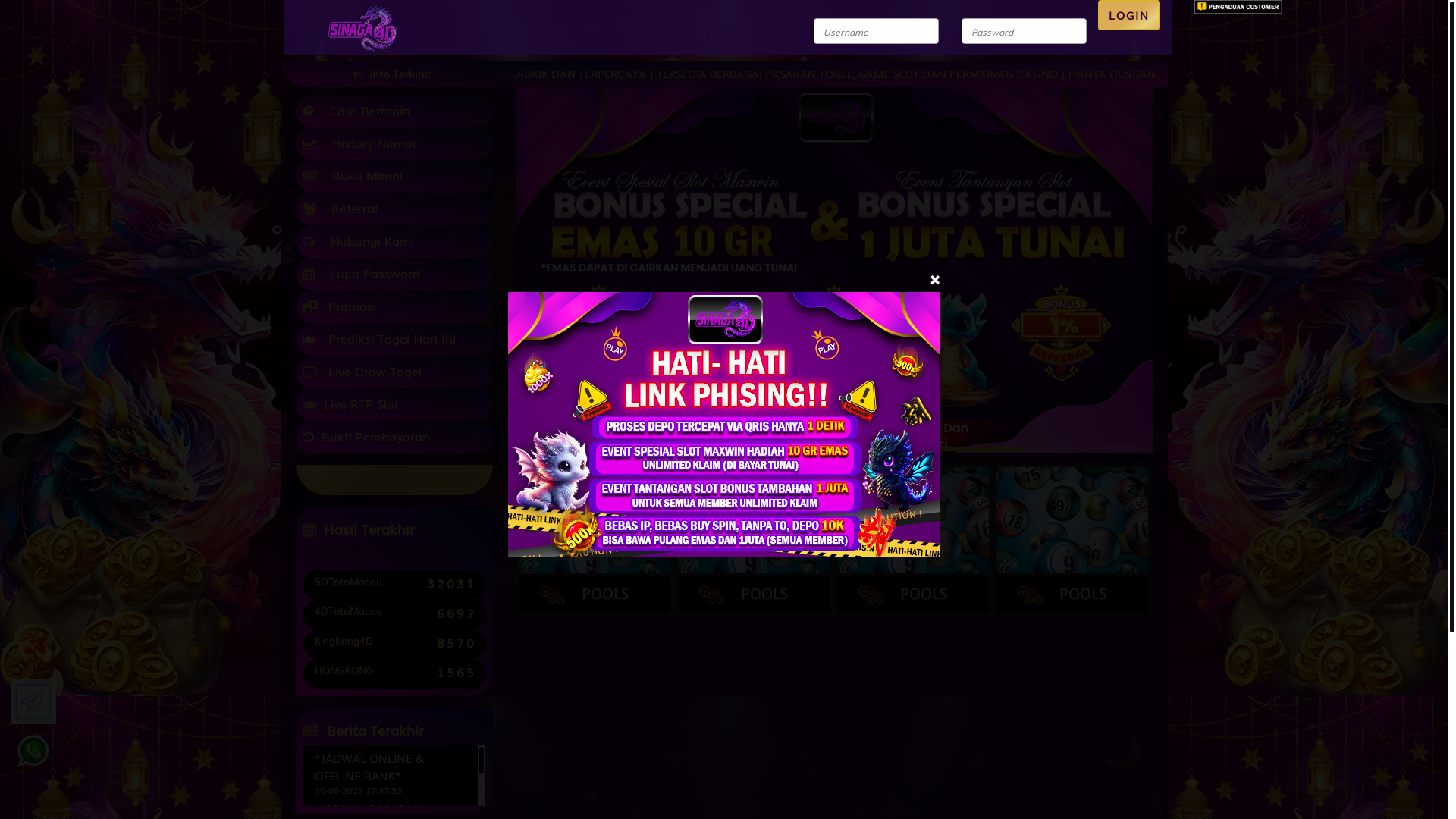 website screenshot of https://sinaga4dhk.shop/