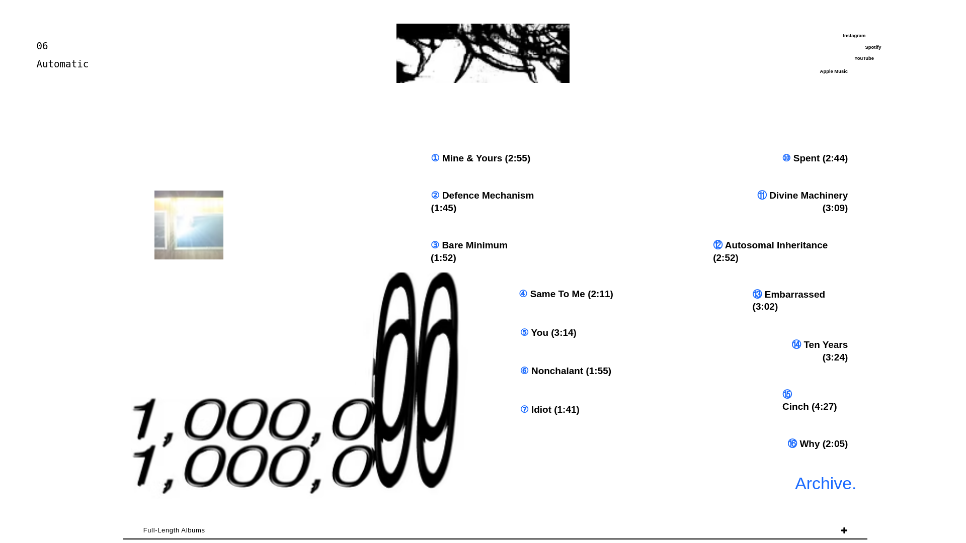 website screenshot of https://06automatic.com/