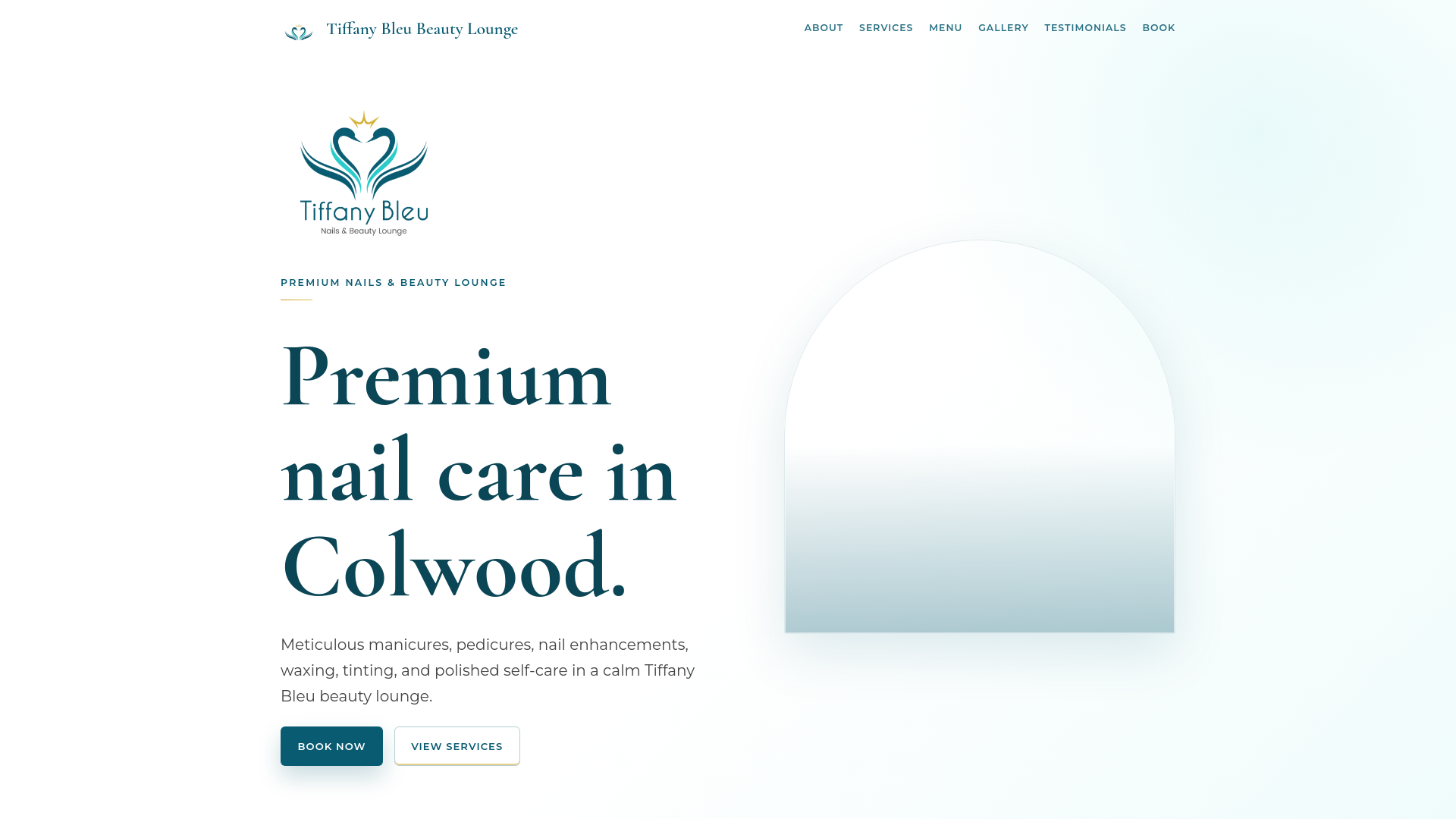 website screenshot of https://tiffanybleu.ca/