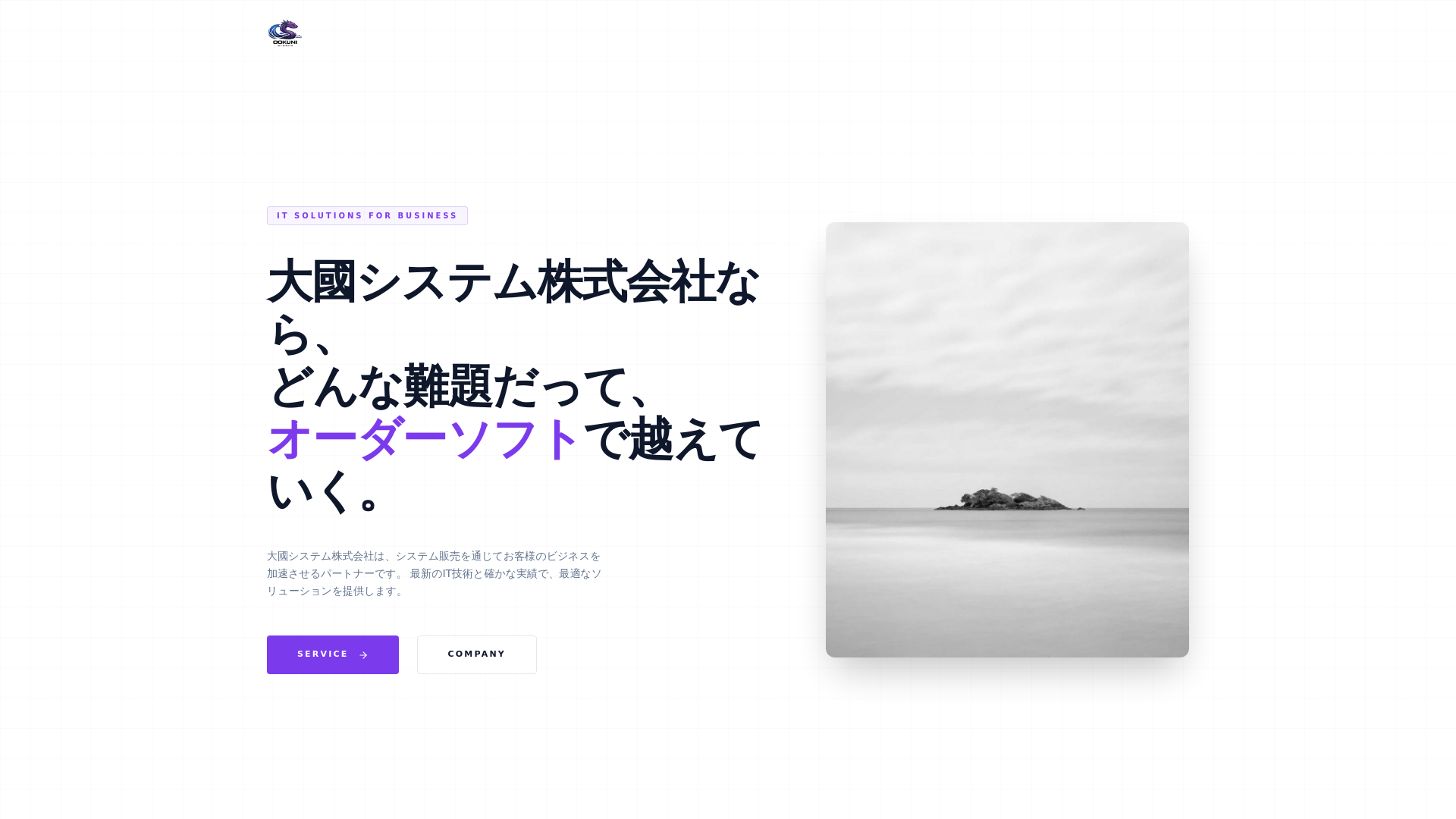 website screenshot of https://ookuni-system.tech/