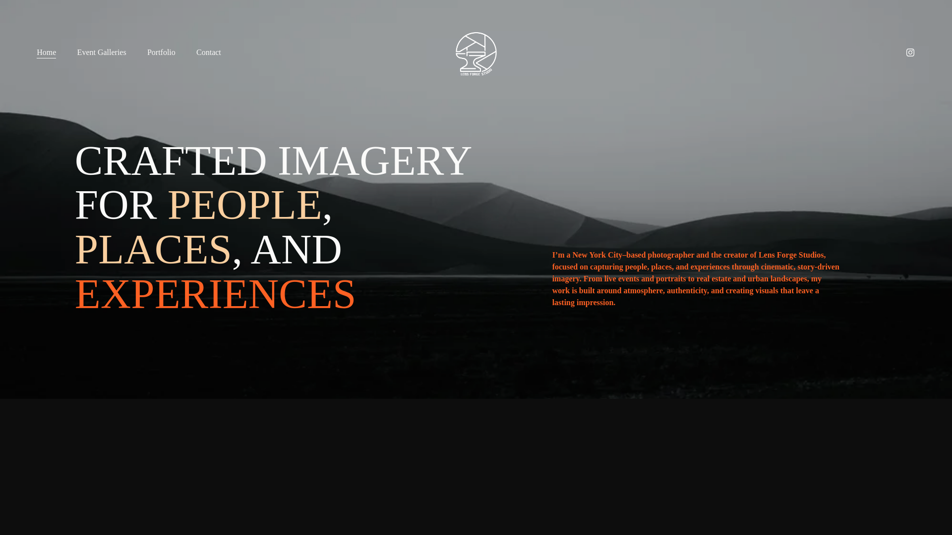 website screenshot of https://lensforgestudios.com