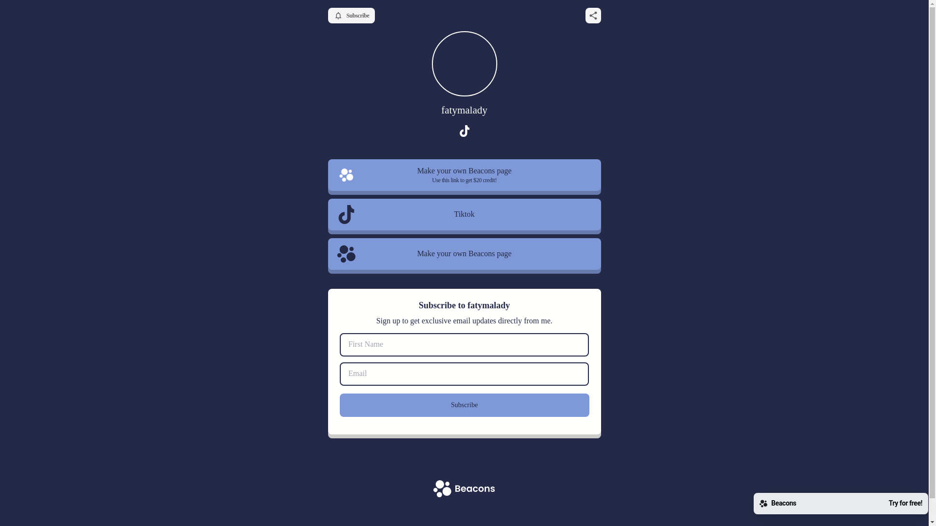 website screenshot of https://fatymalady.bio/