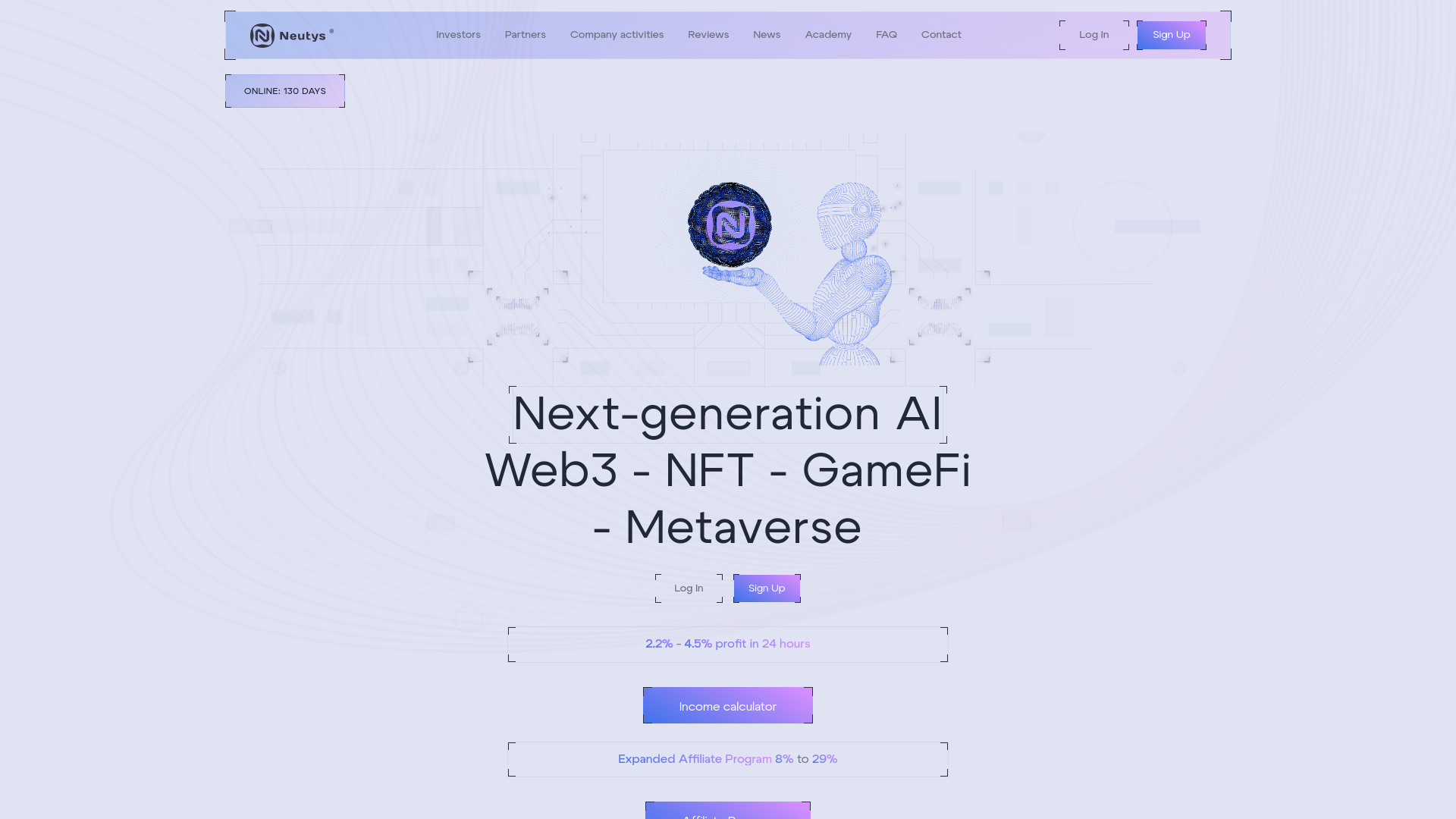 website screenshot of https://neutys.net